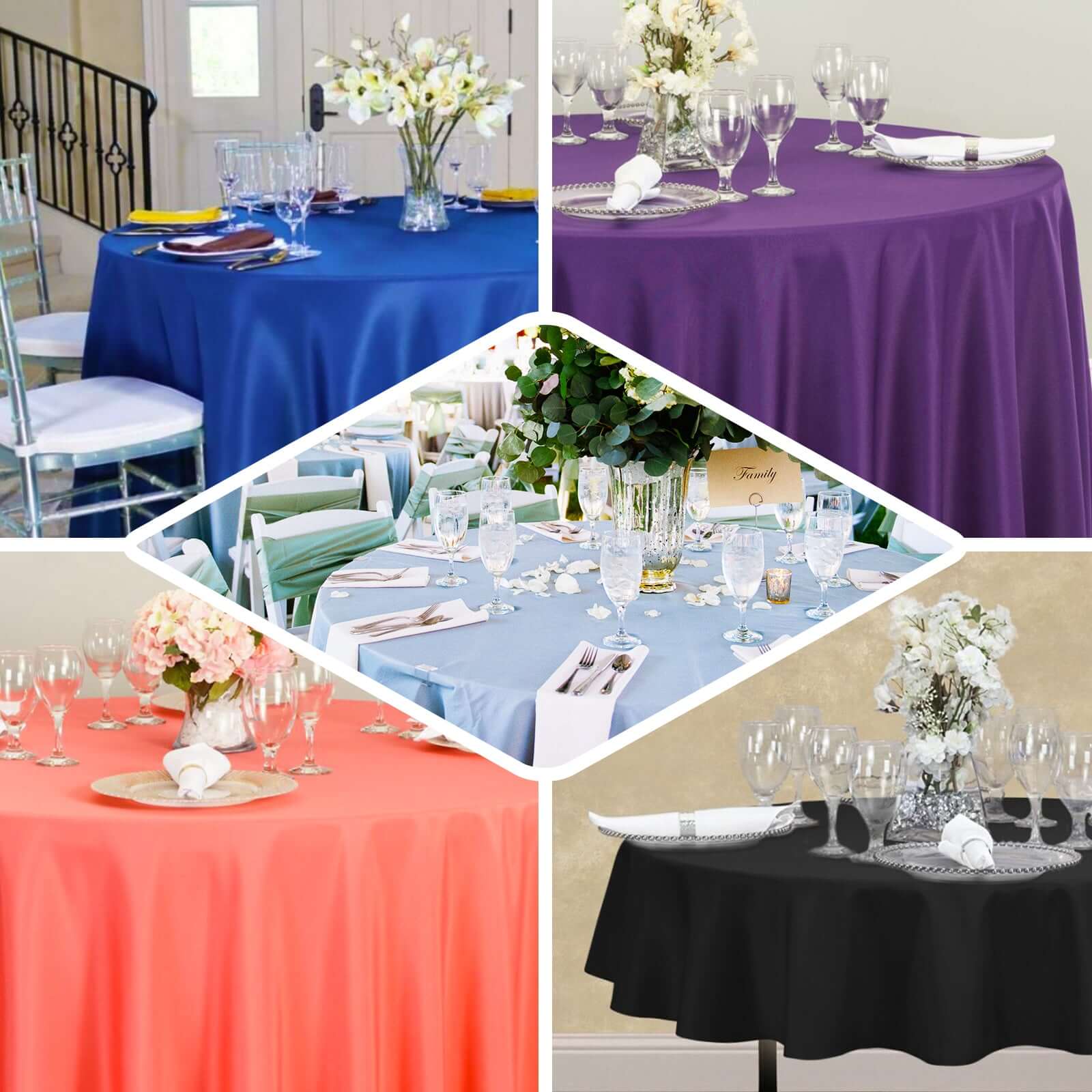 Premium Polyester Round Tablecloth 90" Lavender Lilac - 220GSM Wrinkle-Resistant & Durable Table Cover - Image 5