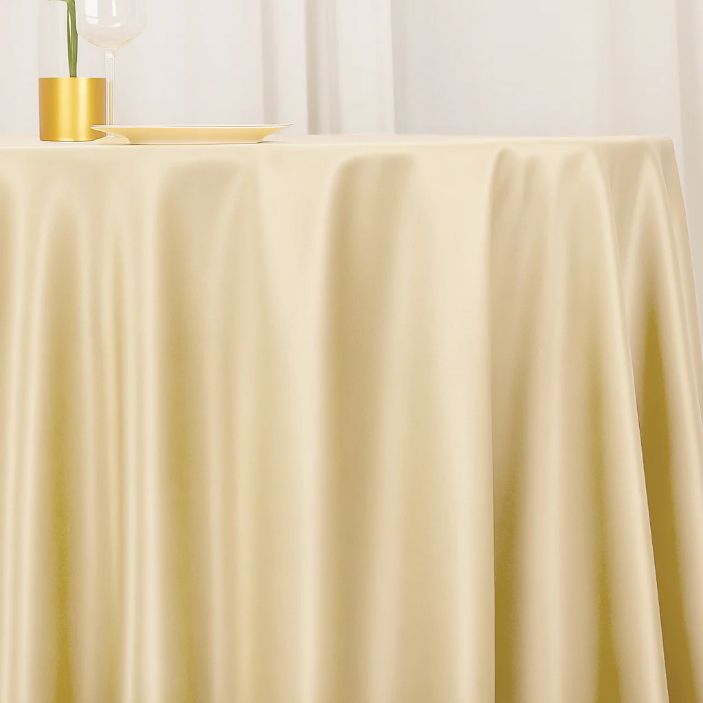 Premium Polyester Square Table Overlay 54"x54" Beige - 220GSM Wrinkle-Resistant Table Topper - Image 2