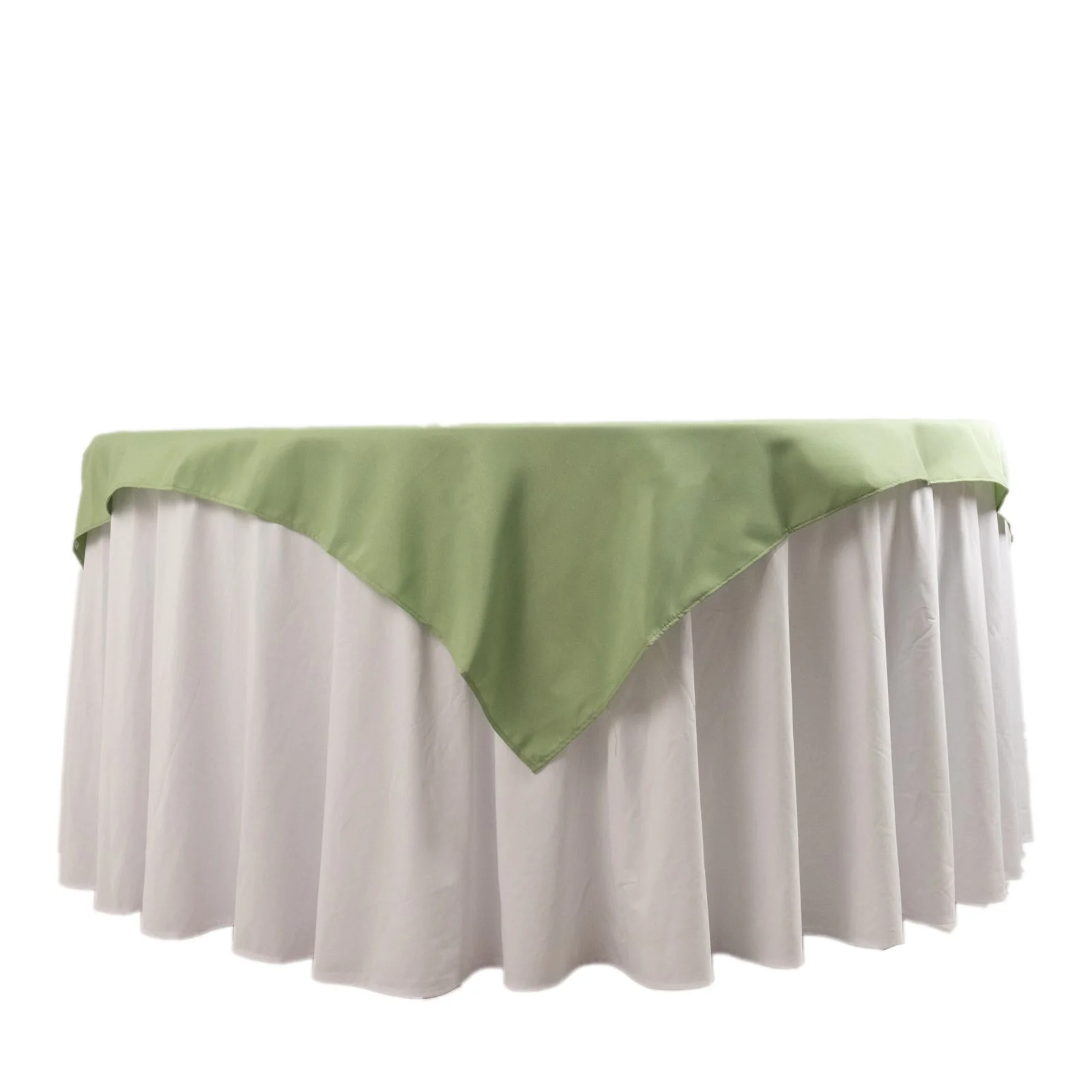 Premium Polyester Square Table Overlay 54"x54" Sage Green - 220GSM Wrinkle-Resistant Table Topper - Image 2
