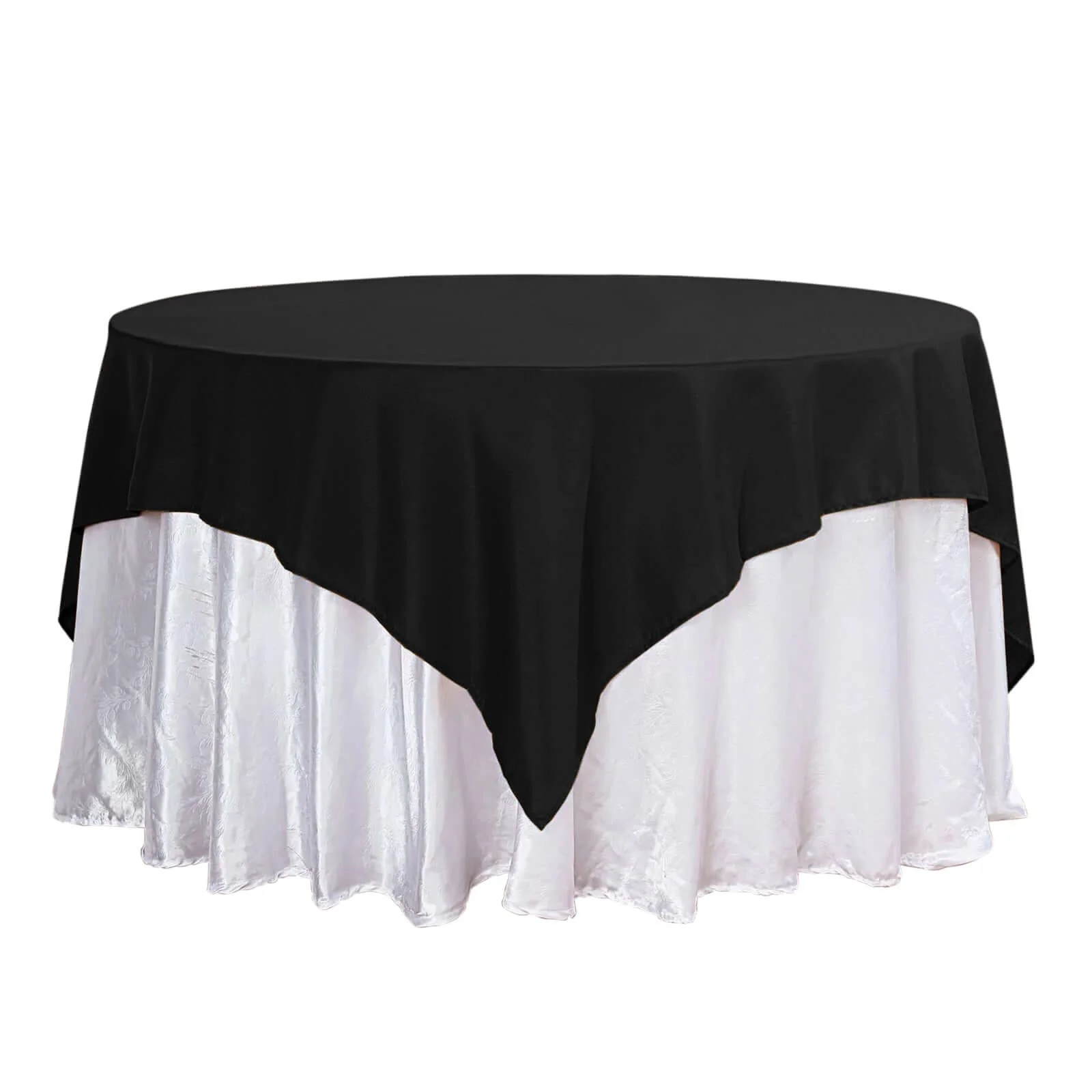 Premium Polyester Square Table Overlay 70"x70" Black - 220GSM Wrinkle-Resistant Table Topper for Weddings & Parties - Image 6