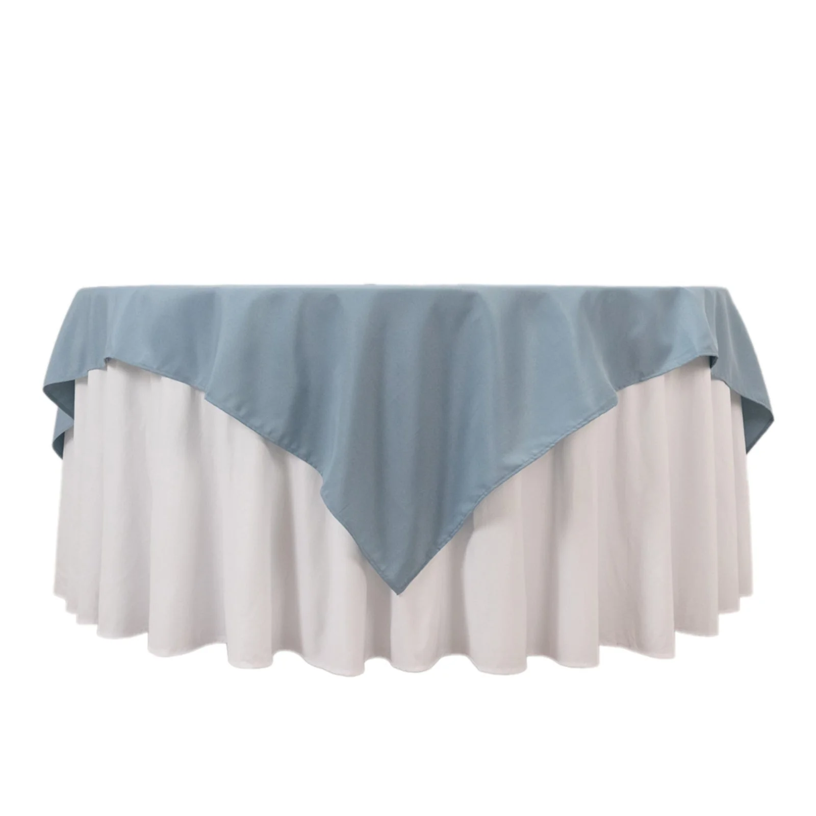Premium Polyester Square Table Overlay 70"x70" Dusty Blue - 220GSM Wrinkle-Resistant Table Topper - Image 7