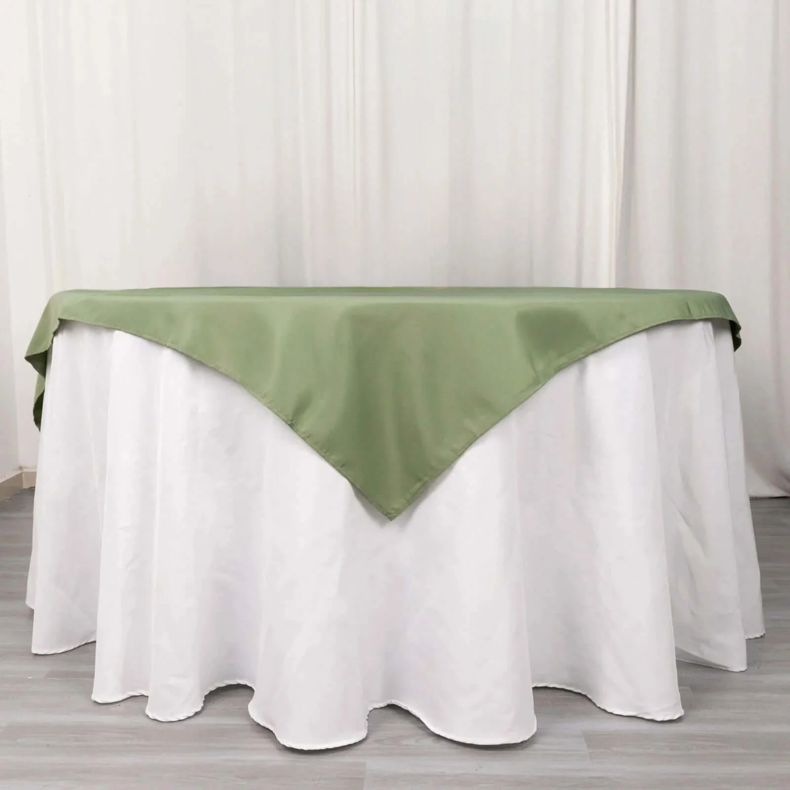 Premium Polyester Square Table Overlay 70"x70" Dusty Sage Green - 220GSM Wrinkle-Resistant Table Topper