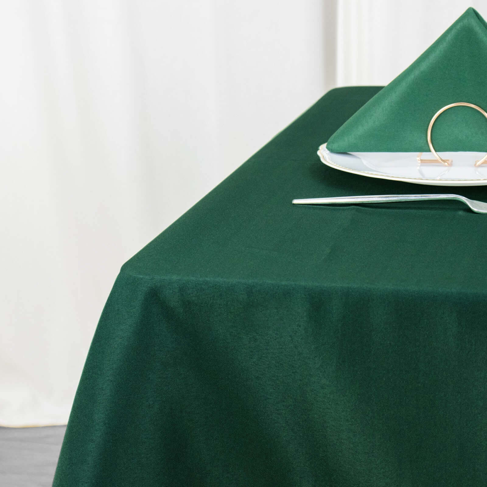 Premium Polyester Square Table Overlay 70"x70" Hunter Emerald Green - 220GSM Wrinkle-Resistant Table Topper - Image 2
