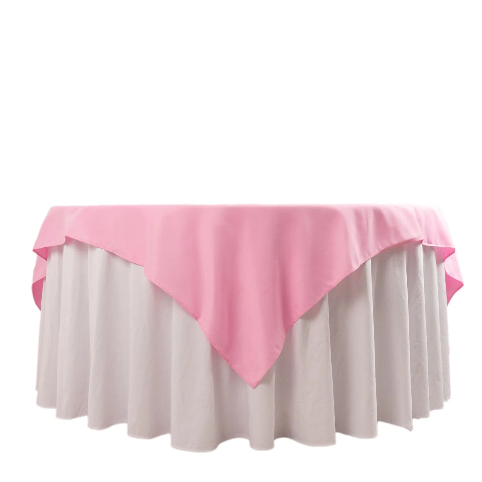 Premium Polyester Square Table Overlay 70"x70" Pink - 220GSM Wrinkle-Resistant Table Topper - Image 3
