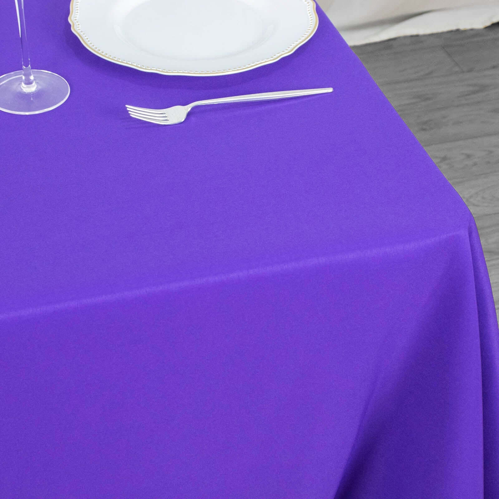 Premium Polyester Square Table Overlay 70"x70" Purple - 220GSM Wrinkle-Resistant Table Topper - Image 2