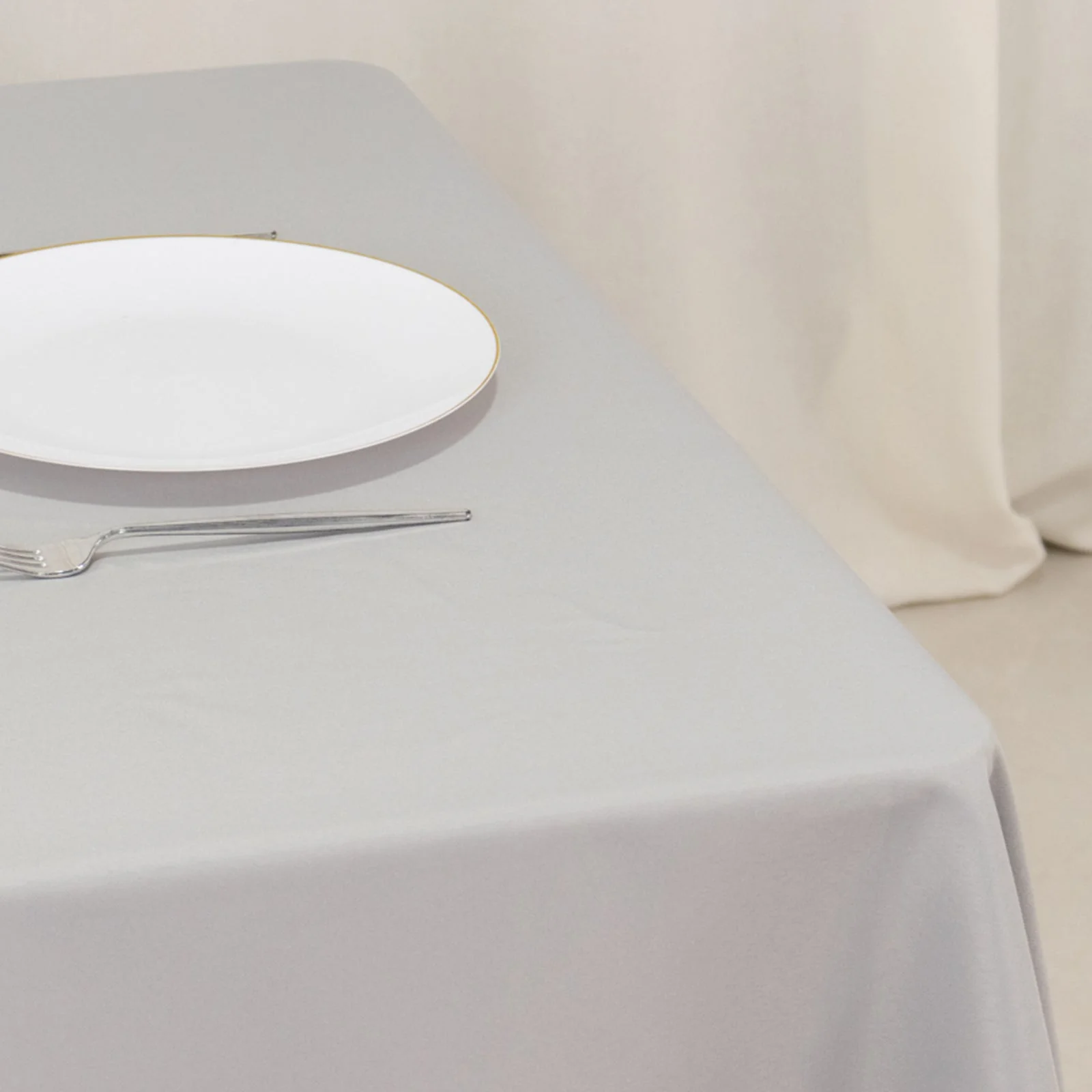 Premium Polyester Square Table Overlay 70"x70" Silver - 220GSM Wrinkle-Resistant Table Cover - Image 2