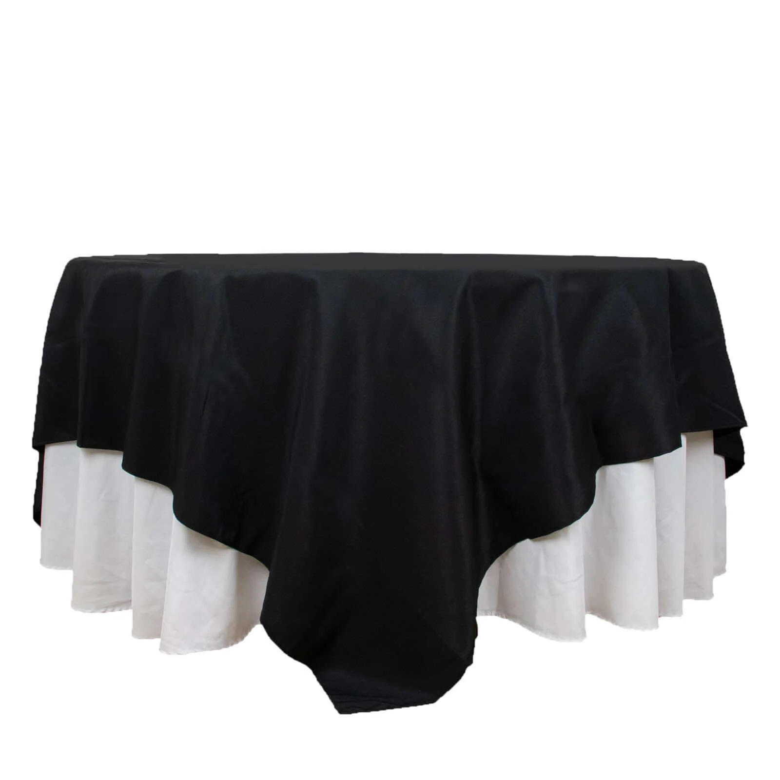 Premium Polyester Square Table Overlay 90"x90" Black - 220GSM Wrinkle-Resistant & Durable Table Topper - Image 7