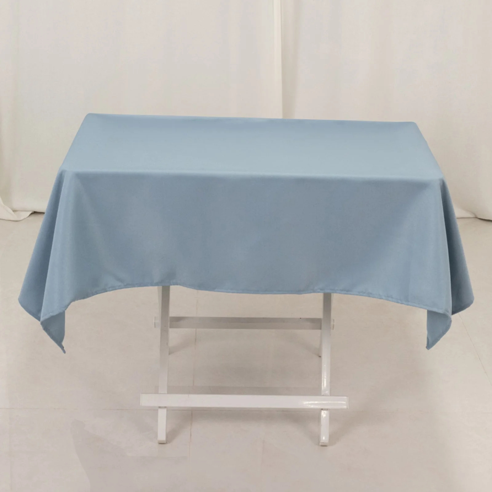 Premium Polyester Square Tablecloth 54"x54" Dusty Blue - 220GSM Wrinkle-Resistant Table Cover