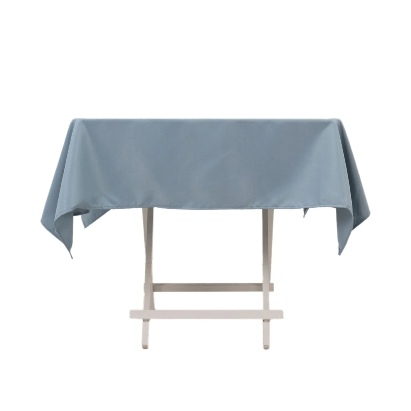 Premium Polyester Square Tablecloth 54"x54" Dusty Blue - 220GSM Wrinkle-Resistant Table Cover - Image 3