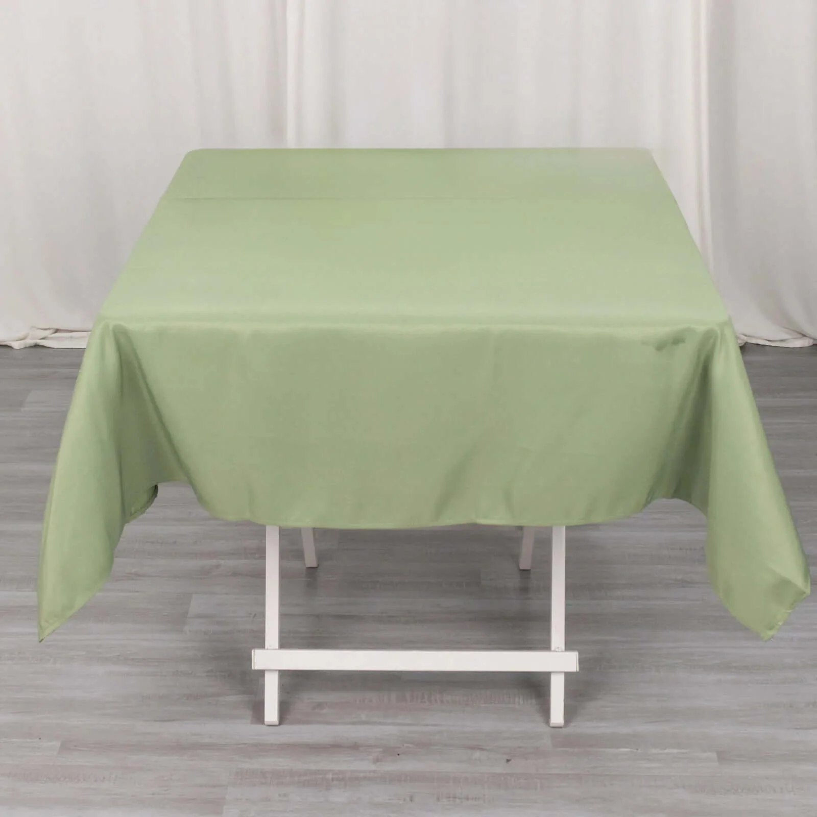 Premium Polyester Square Tablecloth 54"x54" Dusty Sage Green - 220GSM Wrinkle-Resistant Table Cover