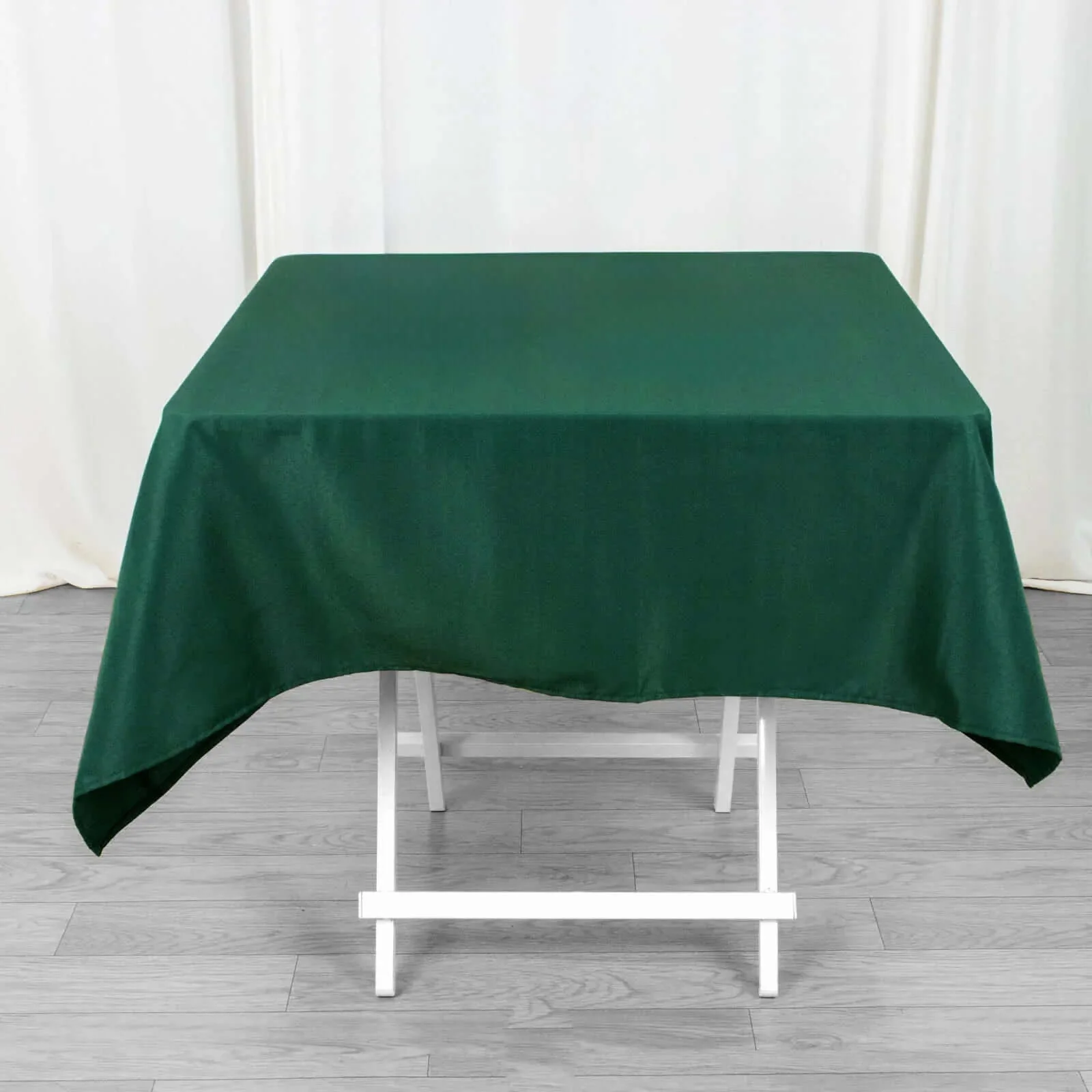 Premium Polyester Square Tablecloth 54"x54" Hunter Emerald Green - 220GSM Wrinkle-Resistant Table Cover