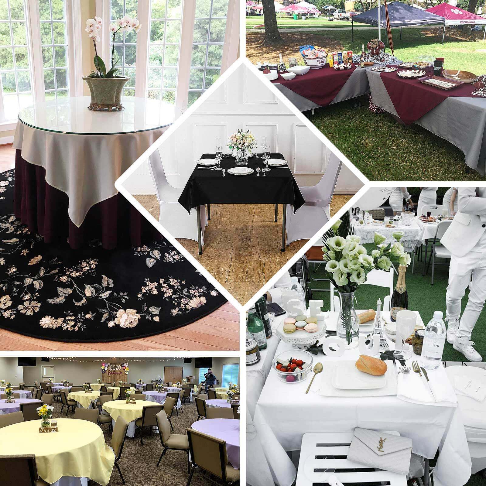 Premium Polyester Square Tablecloth 54"x54" Sage Green - 220GSM Wrinkle-Resistant Table Cover - Image 4