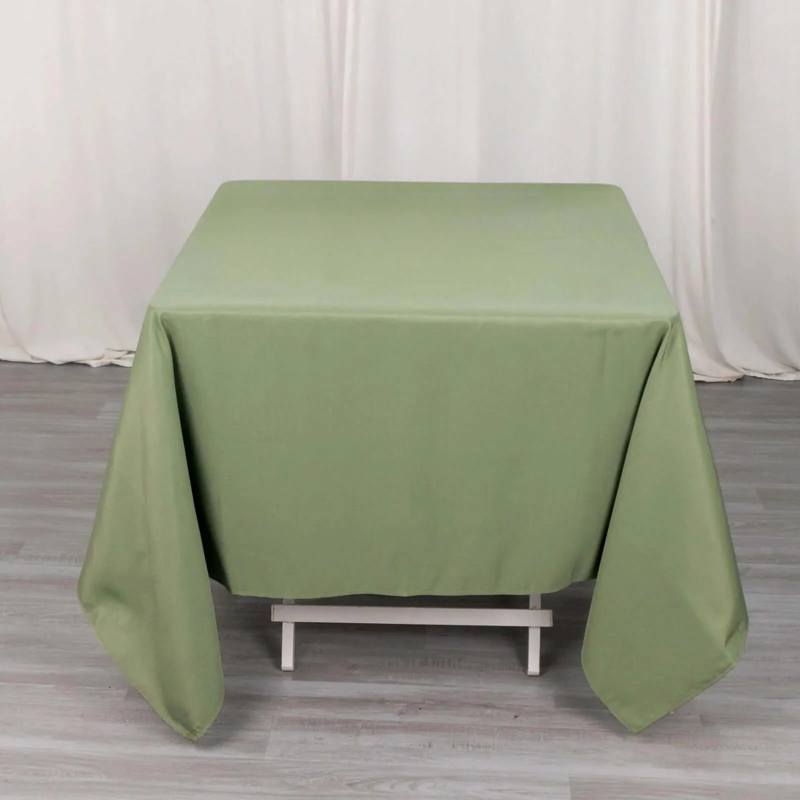 Premium Polyester Square Tablecloth 70"x70" Dusty Sage Green - Wrinkle-Resistant 220GSM Table Cover