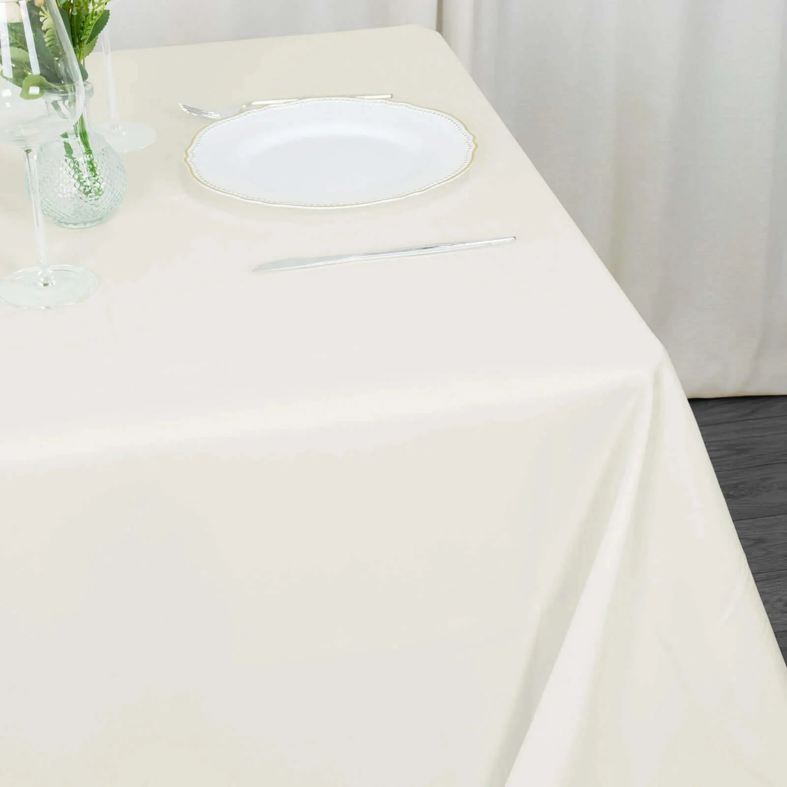 Premium Polyester Square Tablecloth 90"x90" Ivory - 220GSM Wrinkle-Resistant & Durable Table Cover - Image 5
