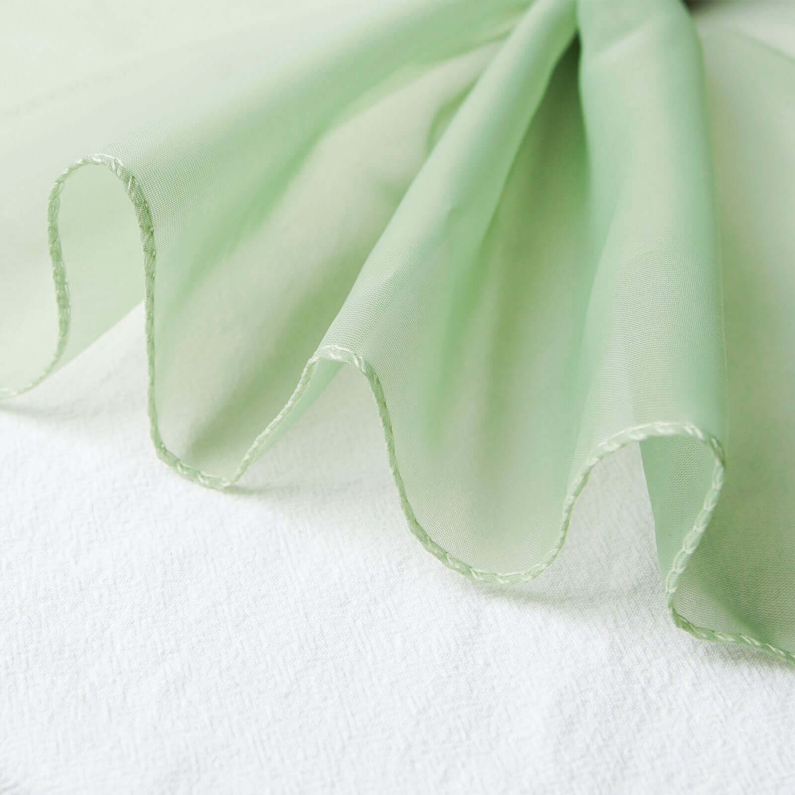 Sage Green Chiffon Drape Curtain, Durable Flame Resistant Backdrop Panel Ceiling Decoration With Rod Pocket 5ftx14ft - Image 3
