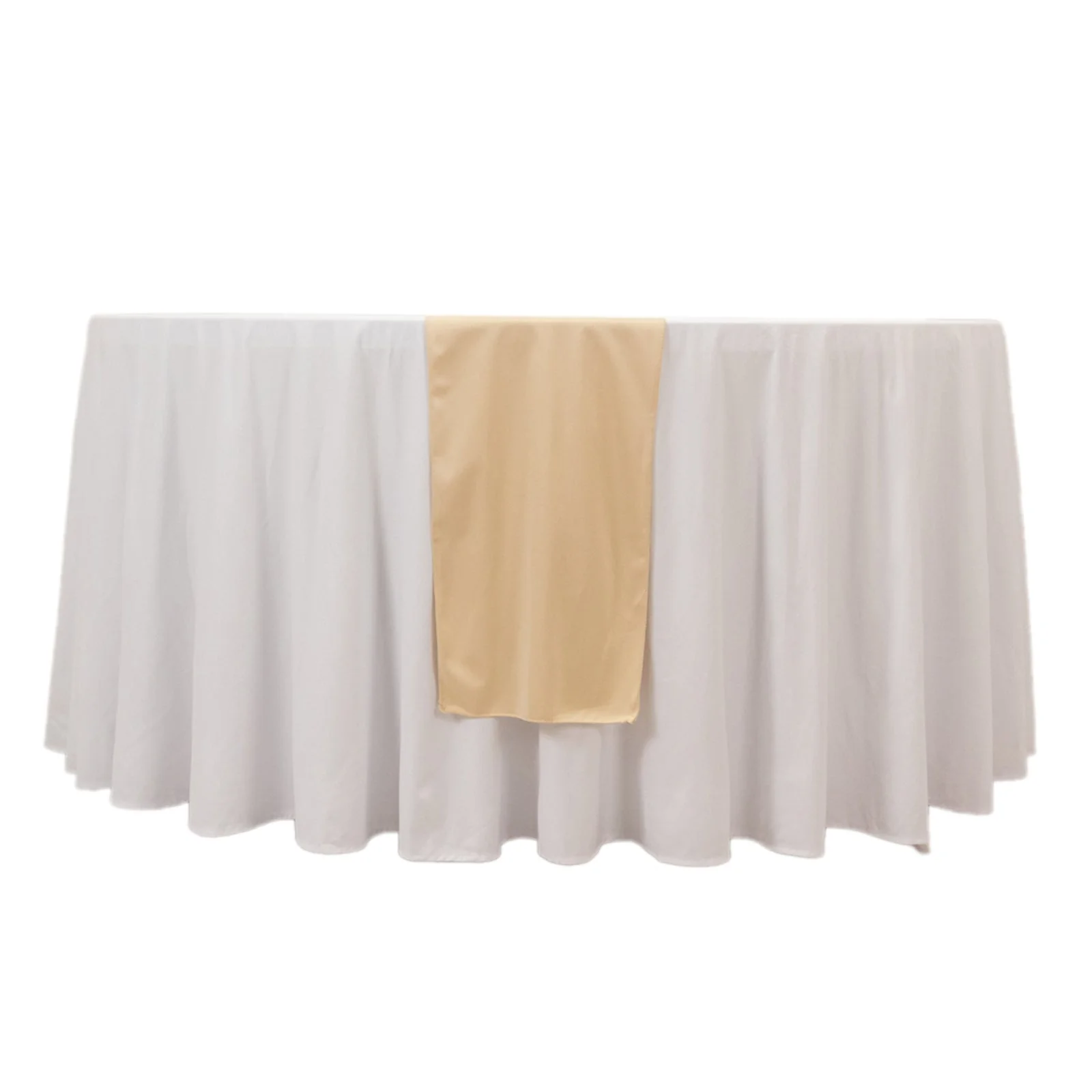 Scuba Polyester Table Runner 12"x108" Beige - Wrinkle-Free Table Linen - Image 8