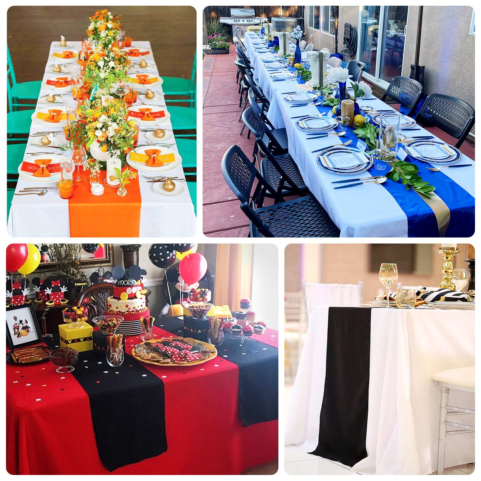 Scuba Polyester Table Runner 12"x108" Dusty Blue - Wrinkle-Free Table Linen - Image 5