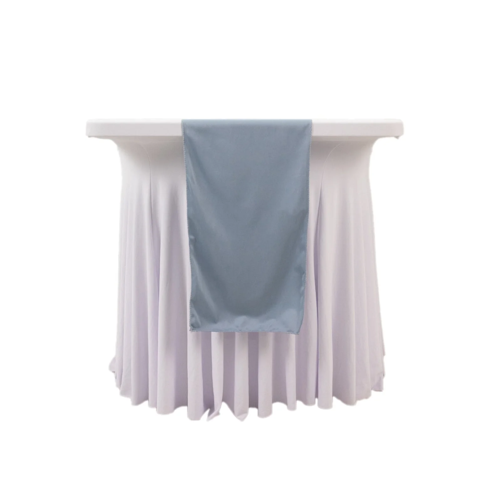 Scuba Polyester Table Runner 12"x108" Dusty Blue - Wrinkle-Free Table Linen - Image 8