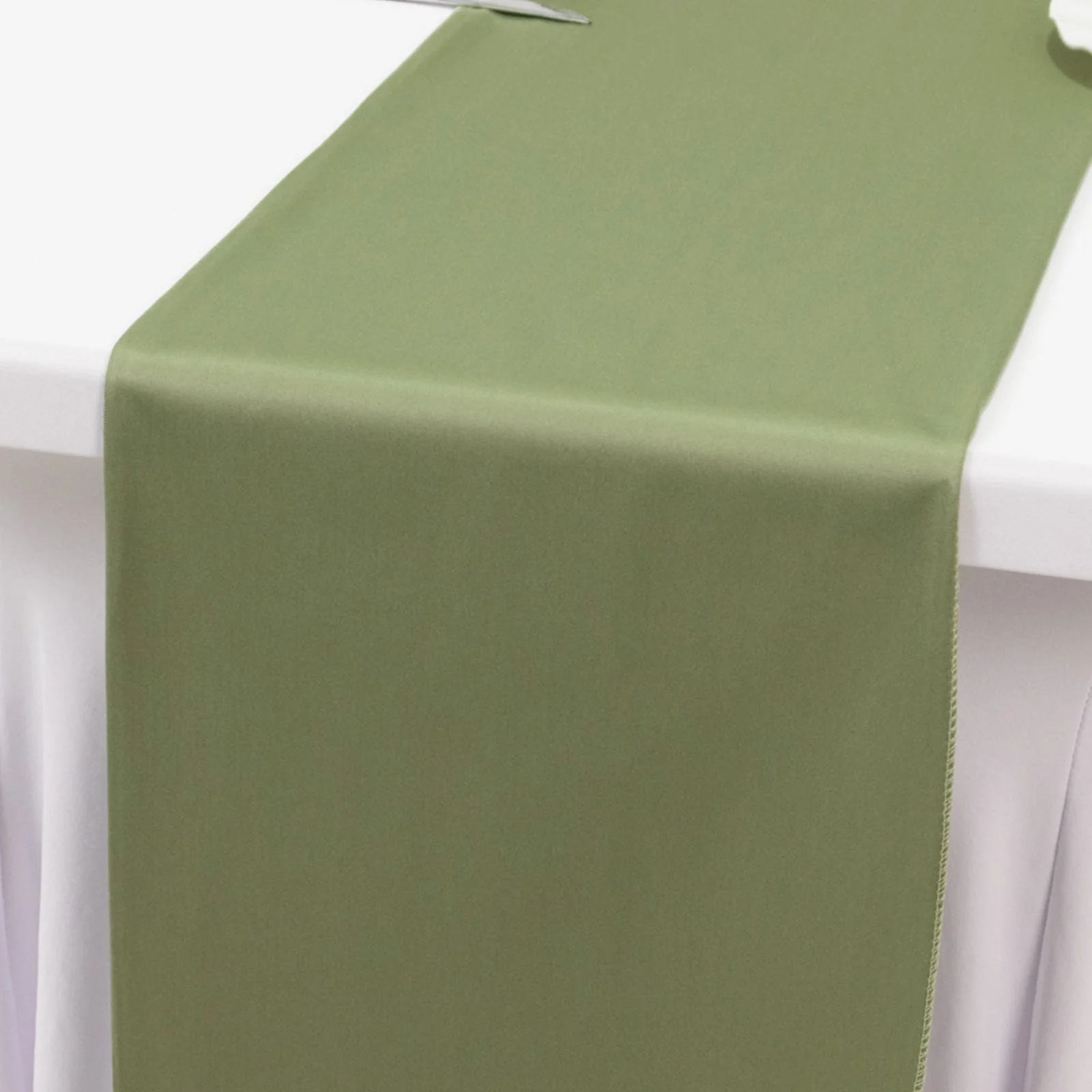 Scuba Polyester Table Runner 12"x108" Dusty Sage Green - Wrinkle-Free Table Linen