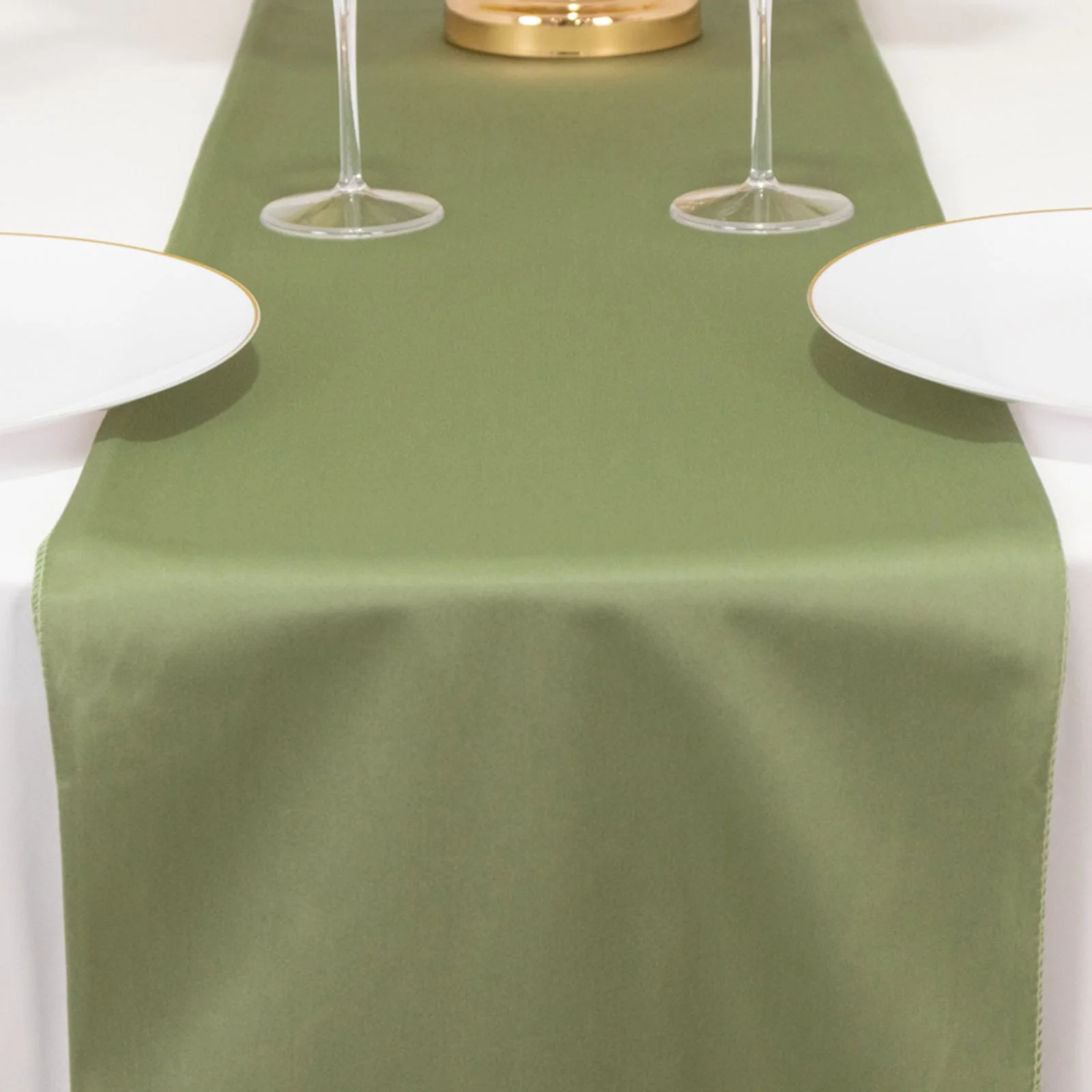 Scuba Polyester Table Runner 12"x108" Dusty Sage Green - Wrinkle-Free Table Linen - Image 6