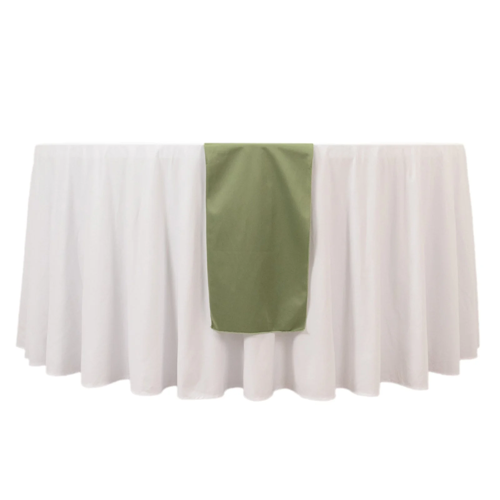 Scuba Polyester Table Runner 12"x108" Dusty Sage Green - Wrinkle-Free Table Linen - Image 8
