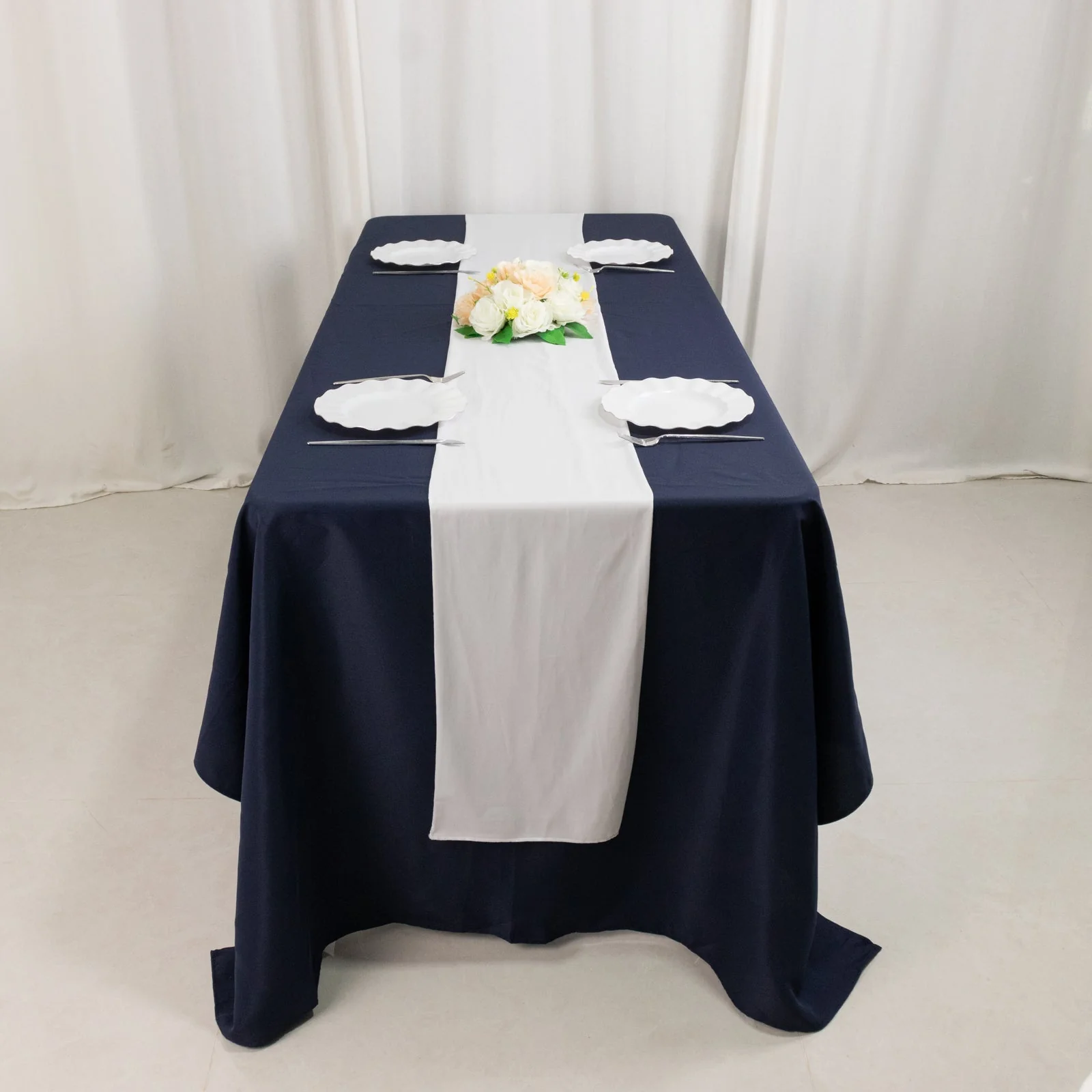 Scuba Polyester Table Runner 12"x108" White - Wrinkle-Free Table Linen for Events & Weddings - Image 6