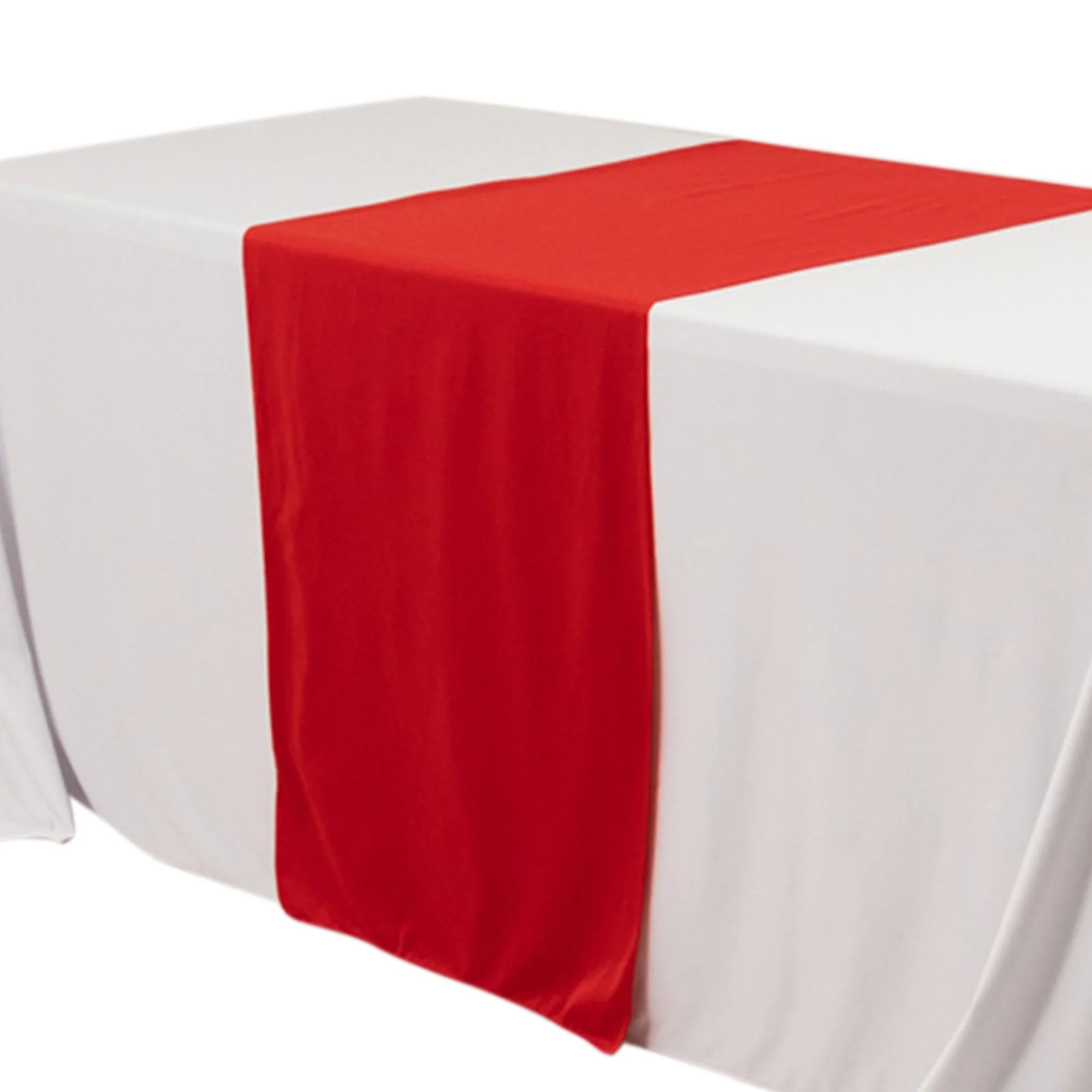 Scuba Polyester Wide Table Runner 24"x72" Red - Wrinkle-Free Table Linen - Image 3