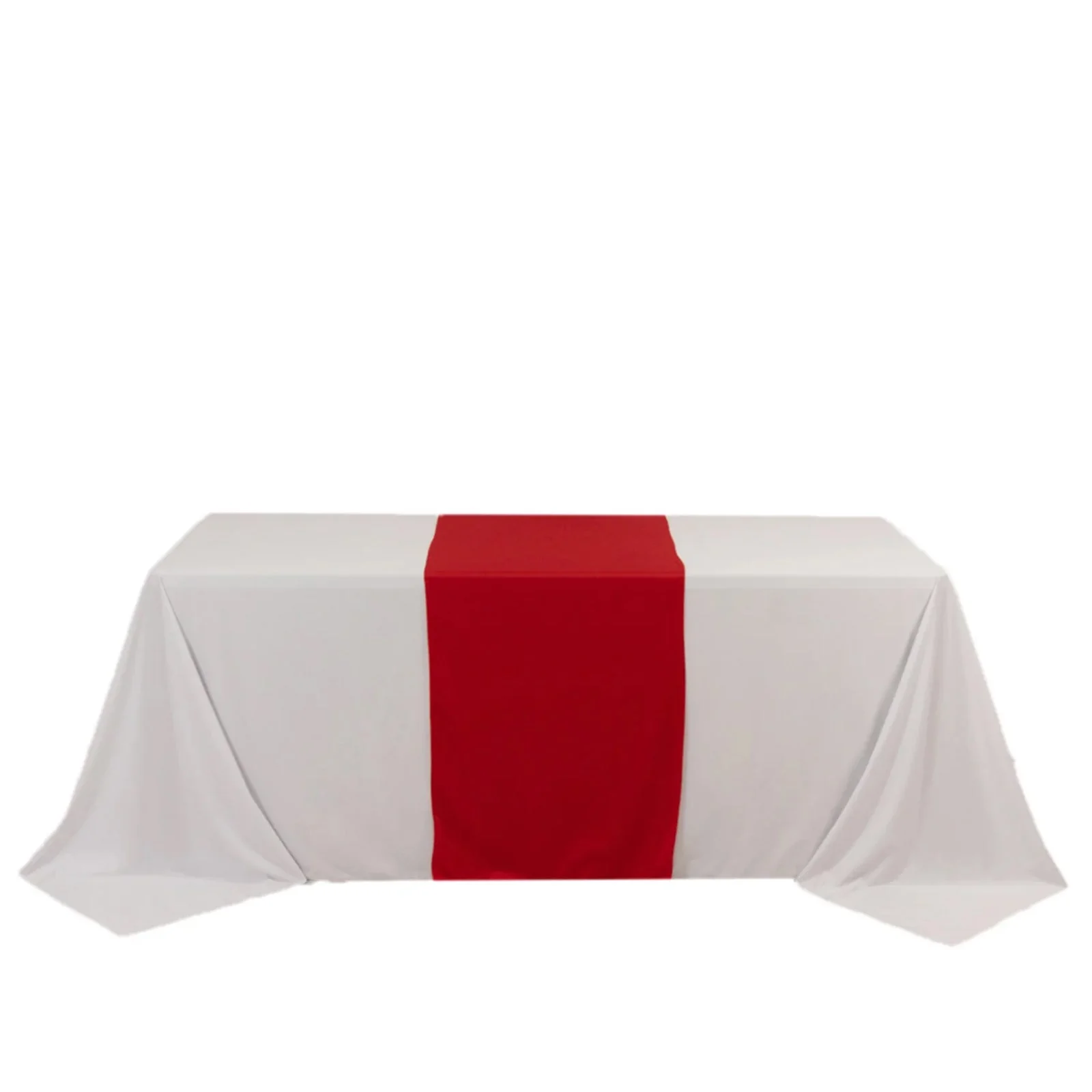 Scuba Polyester Wide Table Runner 24"x72" Red - Wrinkle-Free Table Linen - Image 7