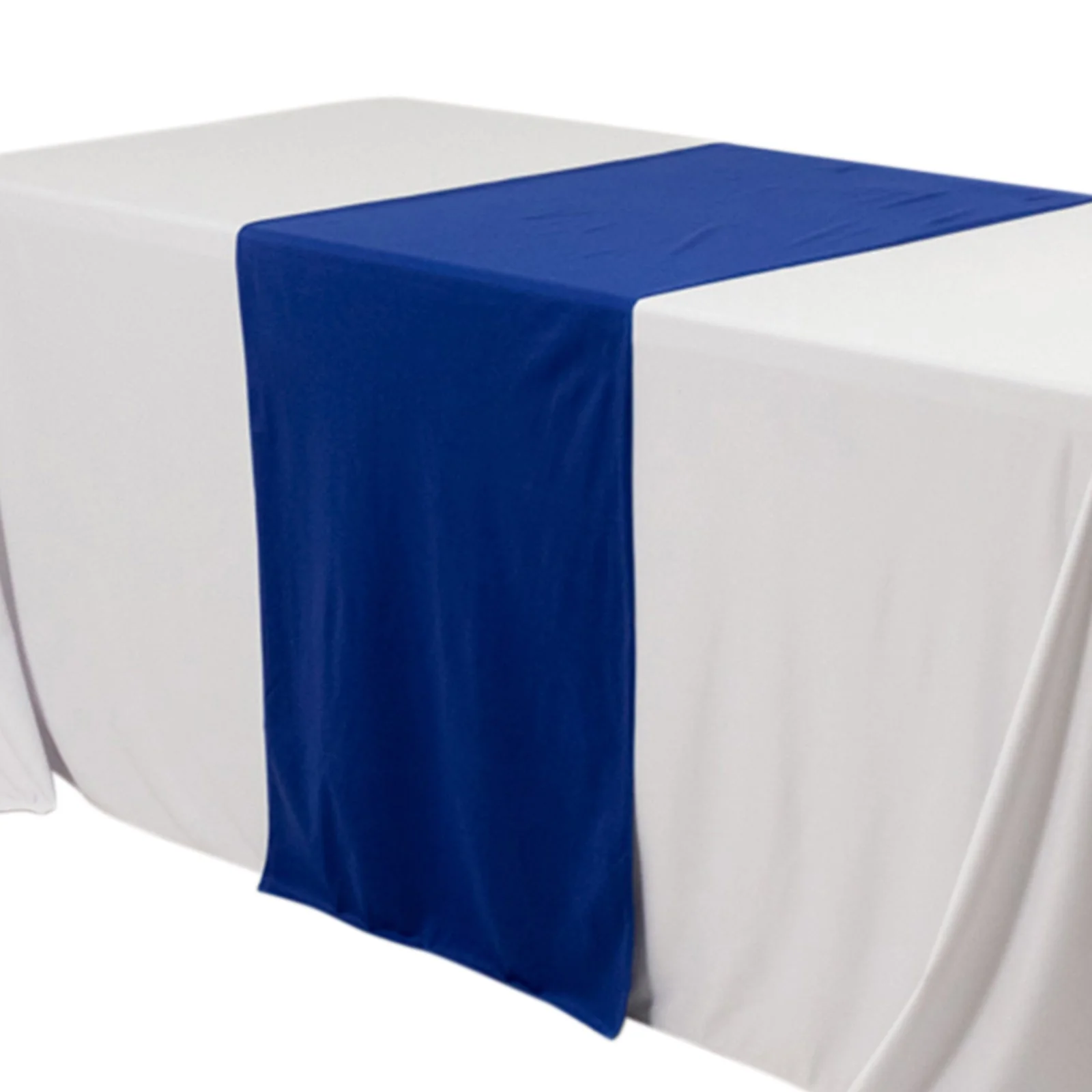 Scuba Polyester Wide Table Runner 24"x72" Royal Blue - Wrinkle-Free Table Linen - Image 3