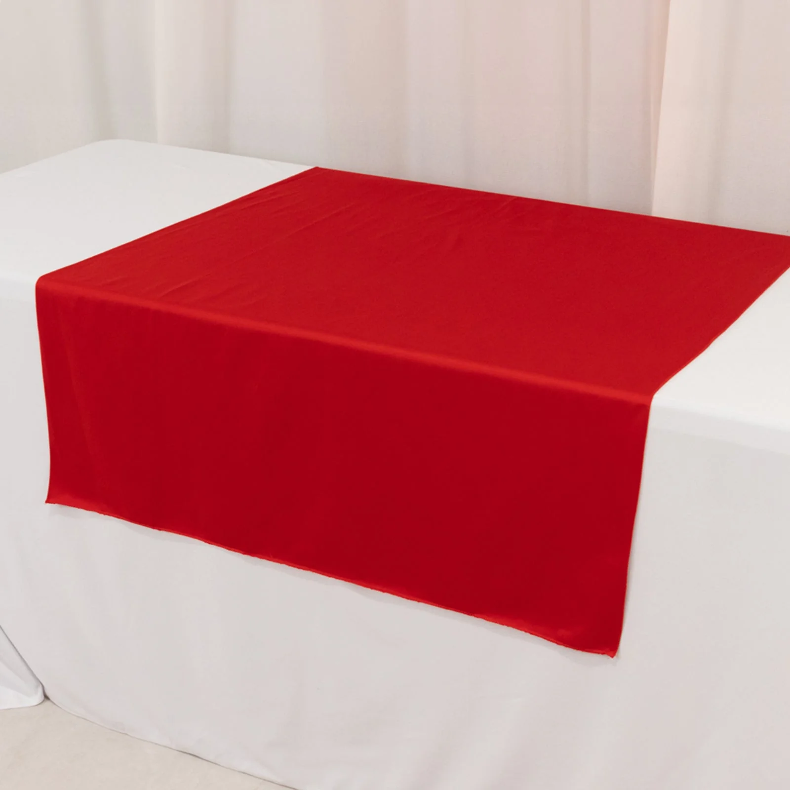 Scuba Polyester Wide Table Runner 36"x72" Red - Wrinkle-Free Trade Show Table Linen - Image 7