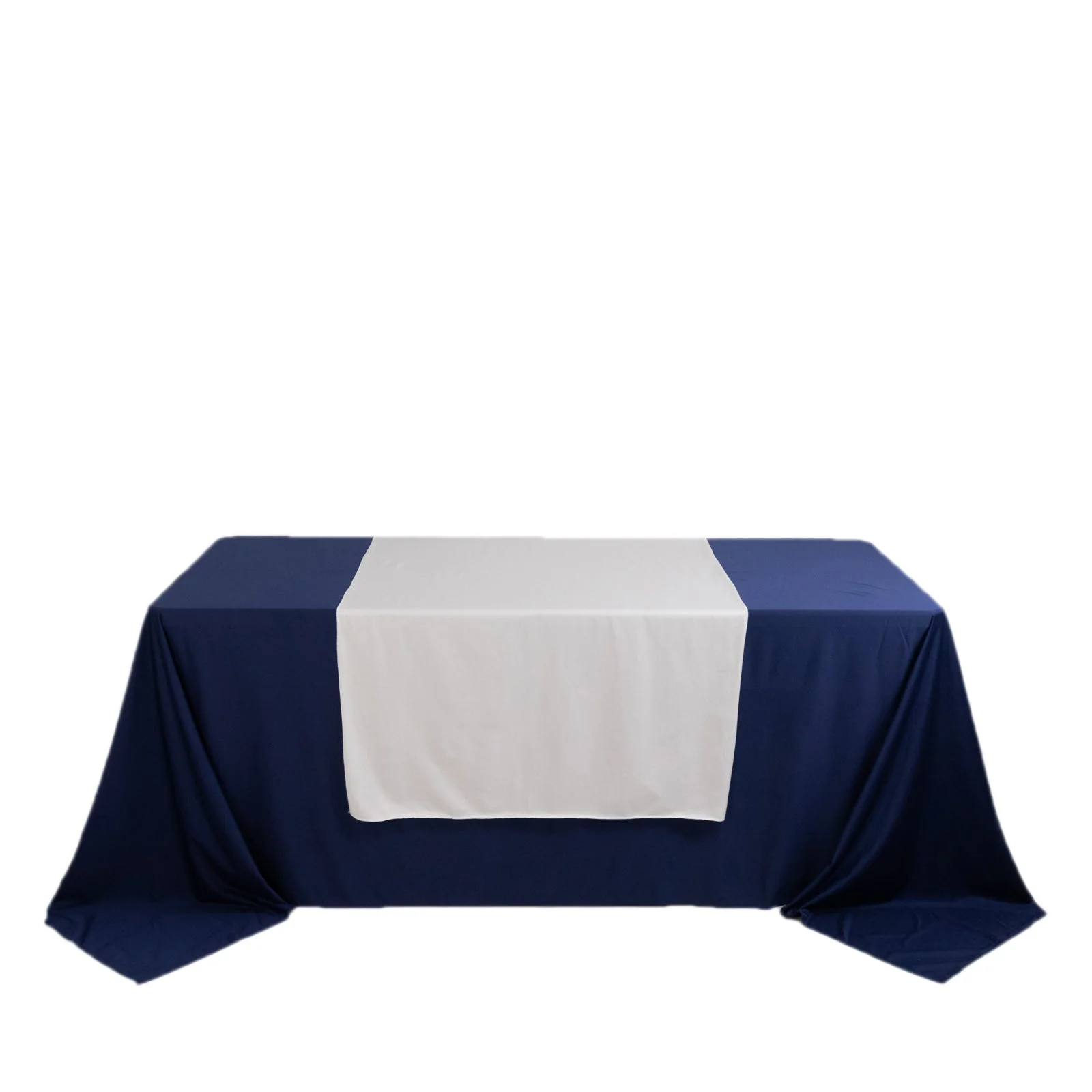 Scuba Polyester Wide Table Runner 36"x72" White - Wrinkle-Free Trade Show Table Linen for Events & Exhibits - Image 6