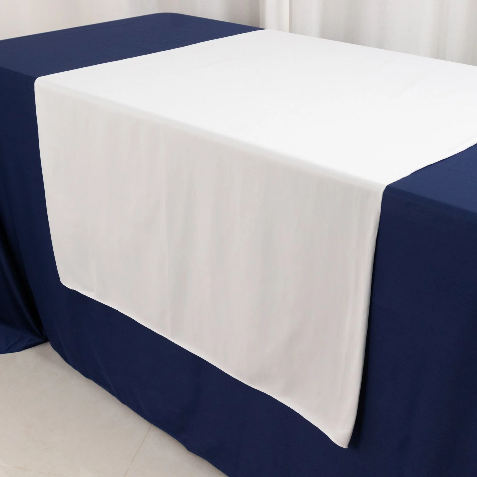 Scuba Polyester Wide Table Runner 36"x72" White - Wrinkle-Free Trade Show Table Linen for Events & Exhibits - Image 8