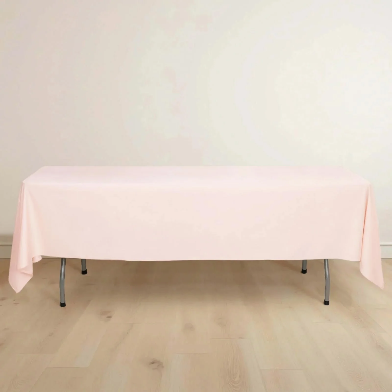 Scuba Rectangular Tablecloth 60"x102" Blush - Wrinkle Free Table Cover