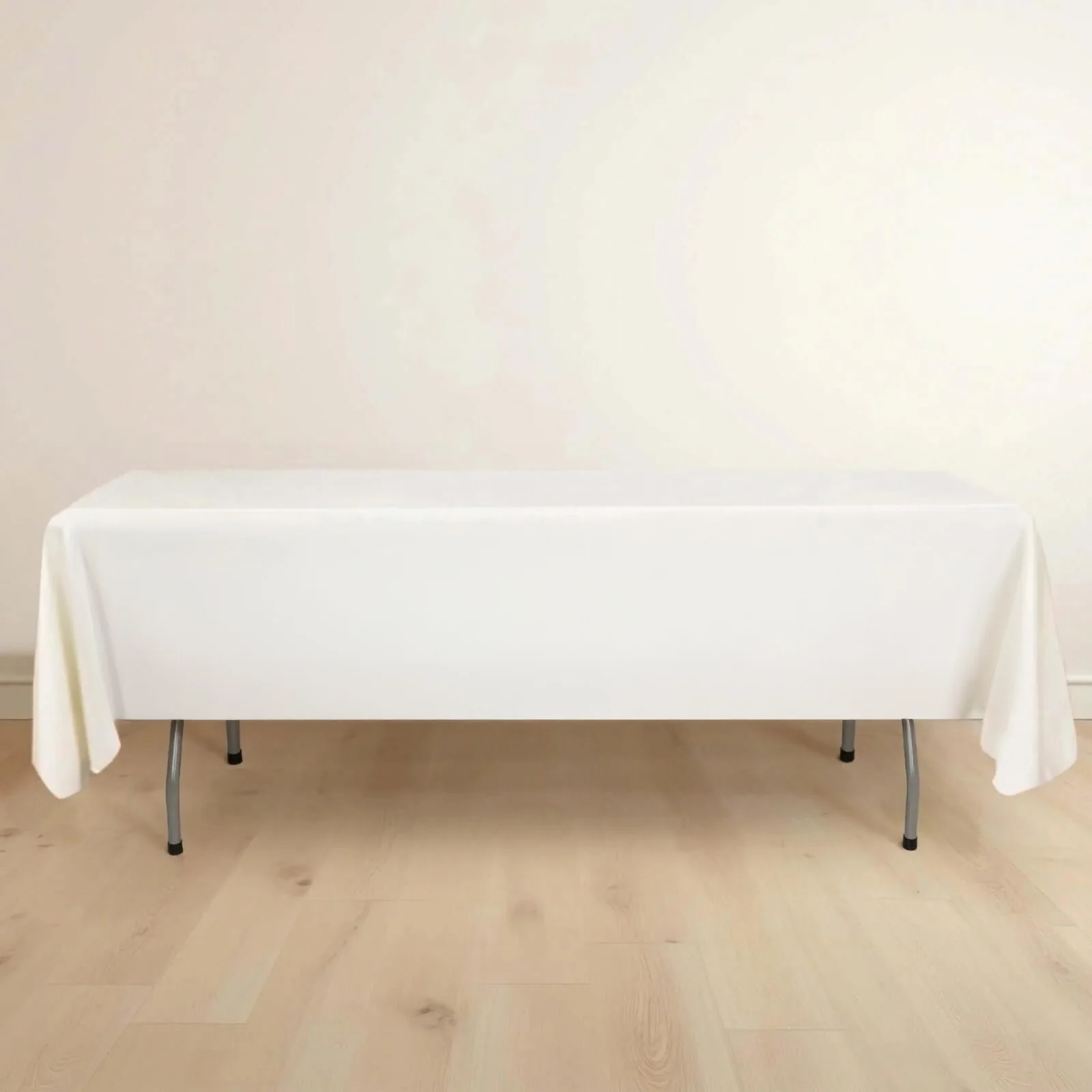 Scuba Rectangular Tablecloth 60"x102" Ivory - Wrinkle Free Table Cover