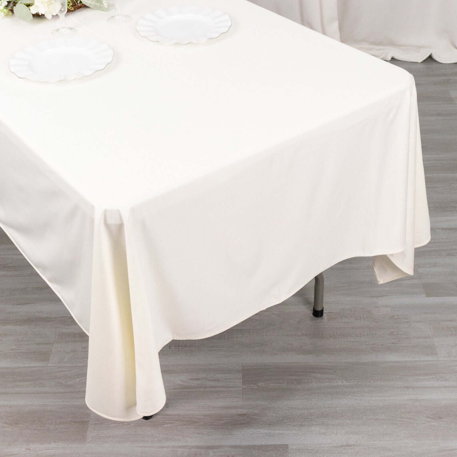 Scuba Rectangular Tablecloth 60"x102" Ivory - Wrinkle Free Table Cover - Image 7