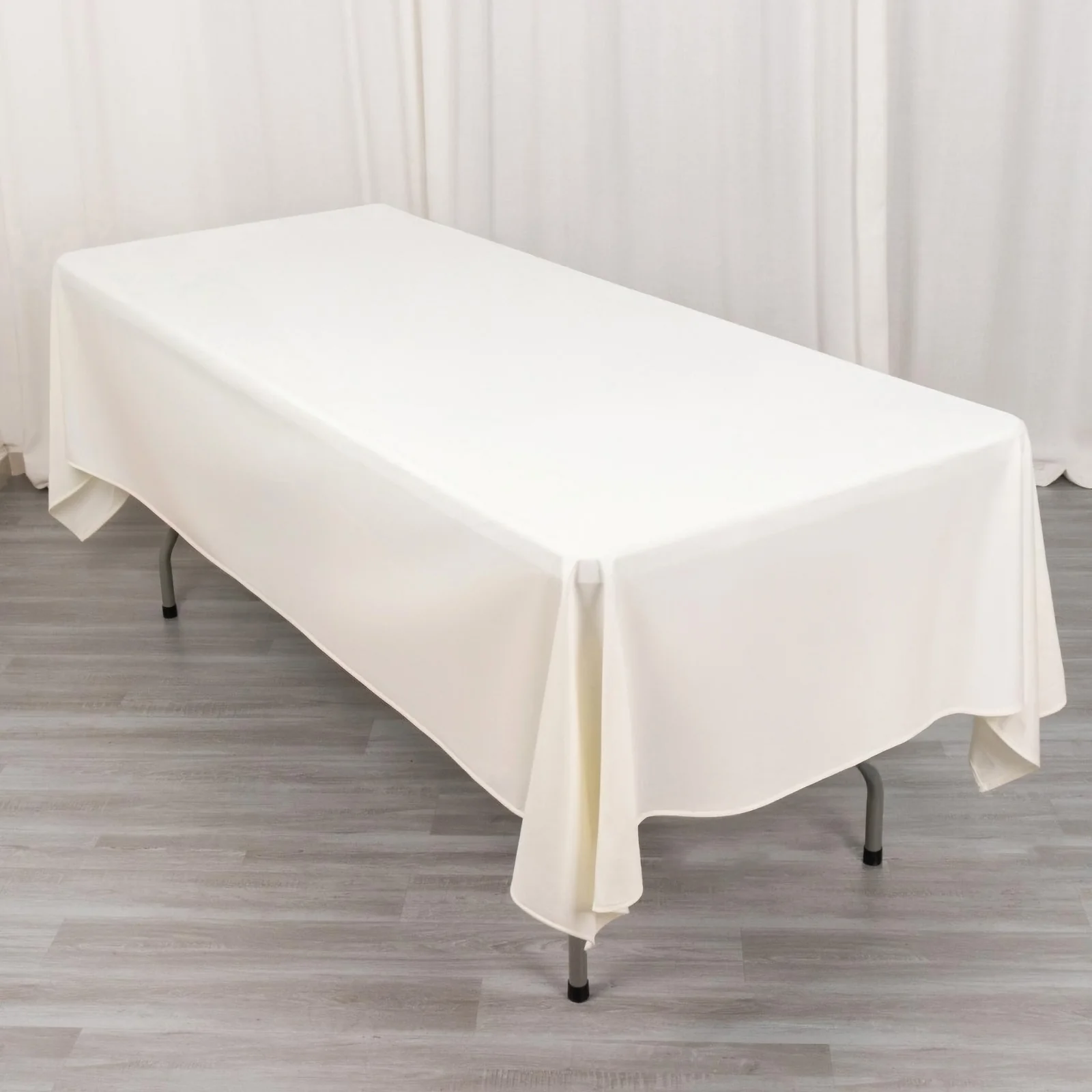 Scuba Rectangular Tablecloth 60"x102" Ivory - Wrinkle Free Table Cover - Image 9