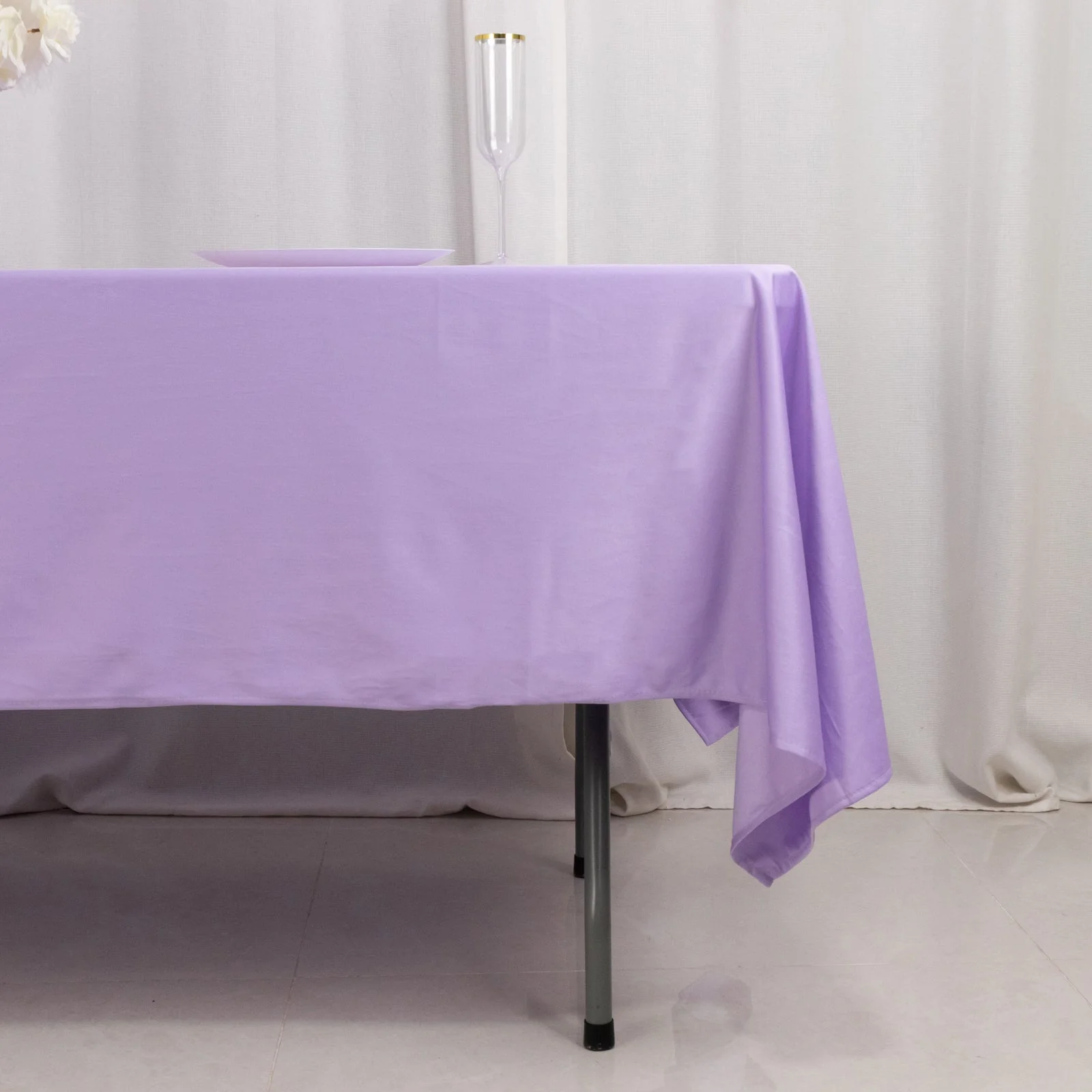 Scuba Rectangular Tablecloth 60"x102" Lavender Lilac - Wrinkle Free Table Cover - Image 2