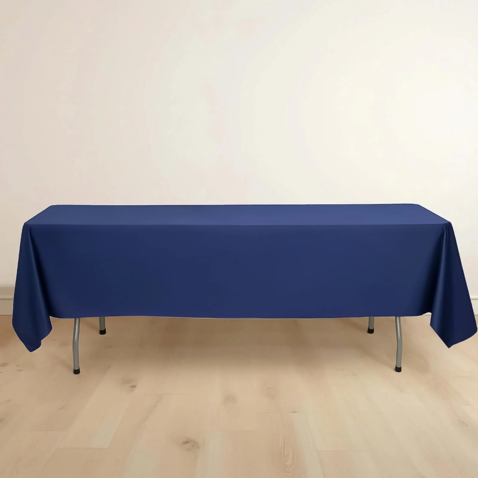 Scuba Rectangular Tablecloth 60"x102" Navy Blue - Wrinkle Free Table Cover