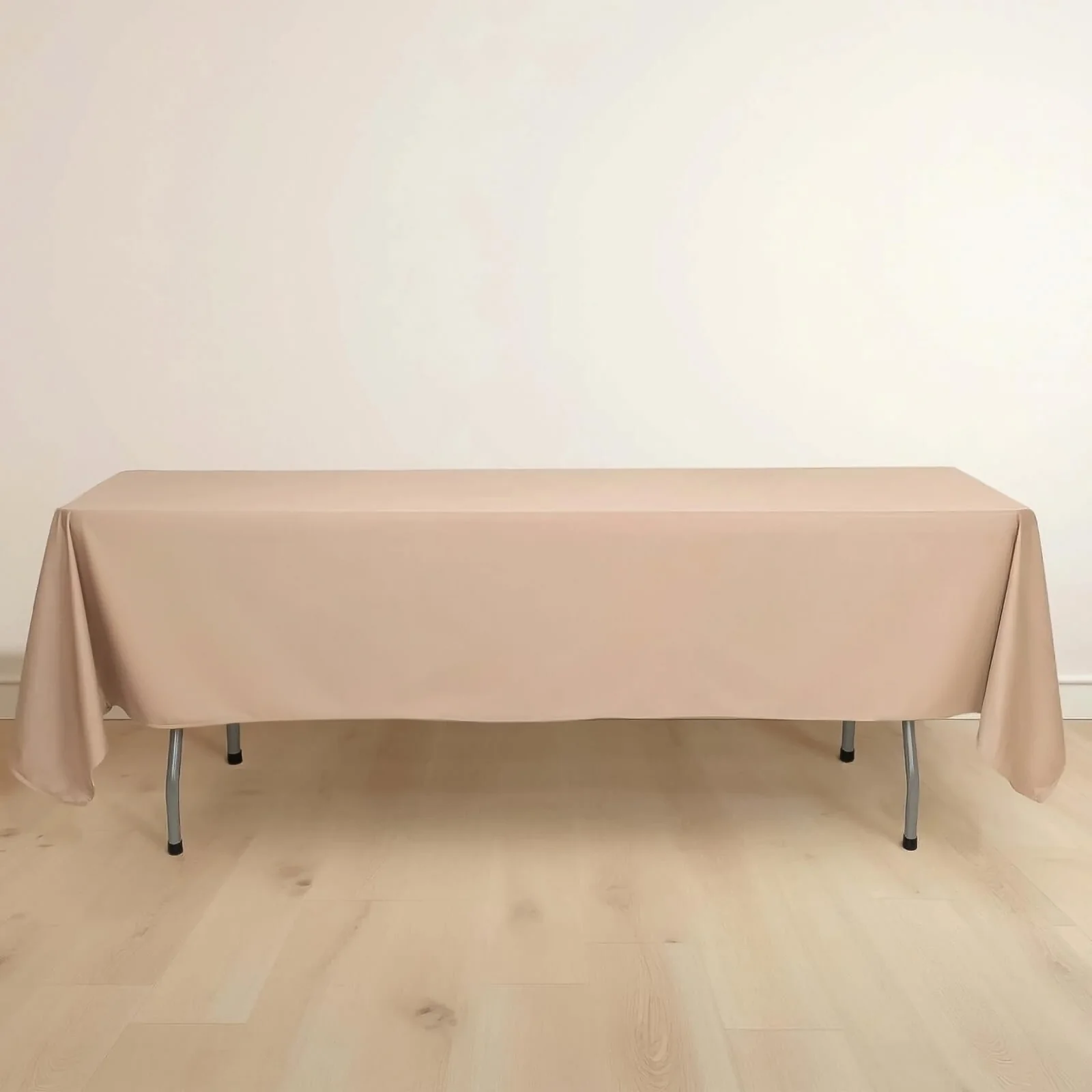 Scuba Rectangular Tablecloth 60"x102" Nude - Wrinkle Free Table Cover