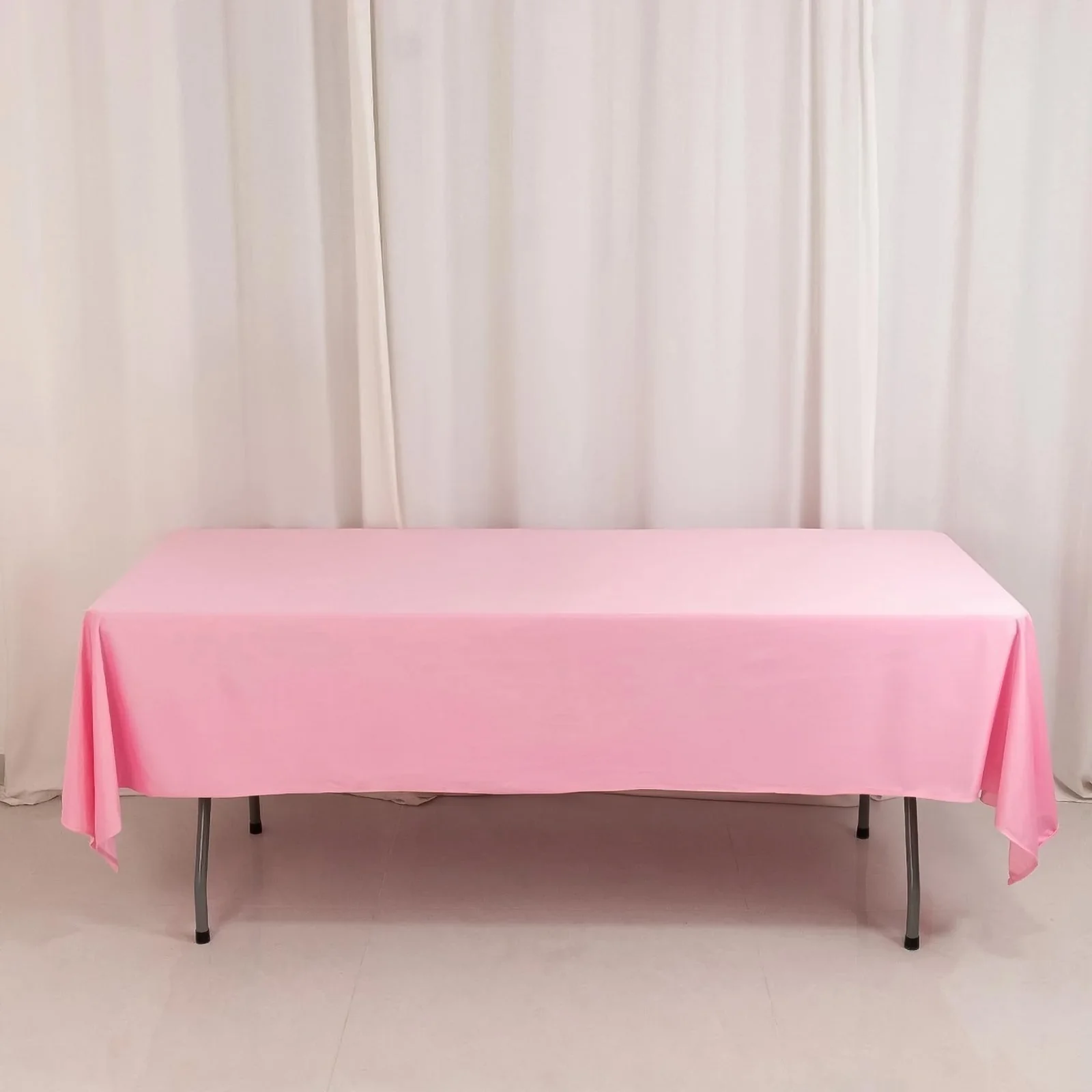 Scuba Rectangular Tablecloth 60"x102" Pink - Wrinkle Free Table Cover