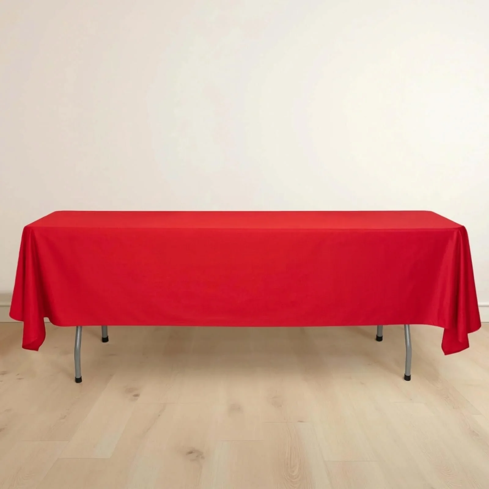 Scuba Rectangular Tablecloth 60"x102" Red - Wrinkle Free Table Cover