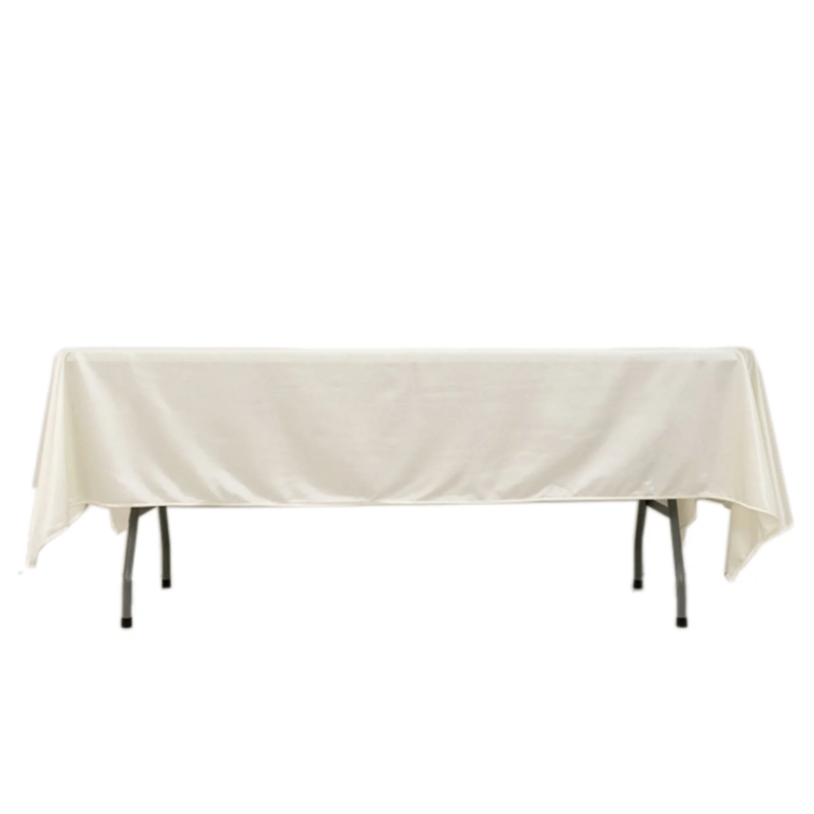Scuba Rectangular Tablecloth 60"x102" Shimmer Pearl White - Wrinkle Free Table Cover - Image 6