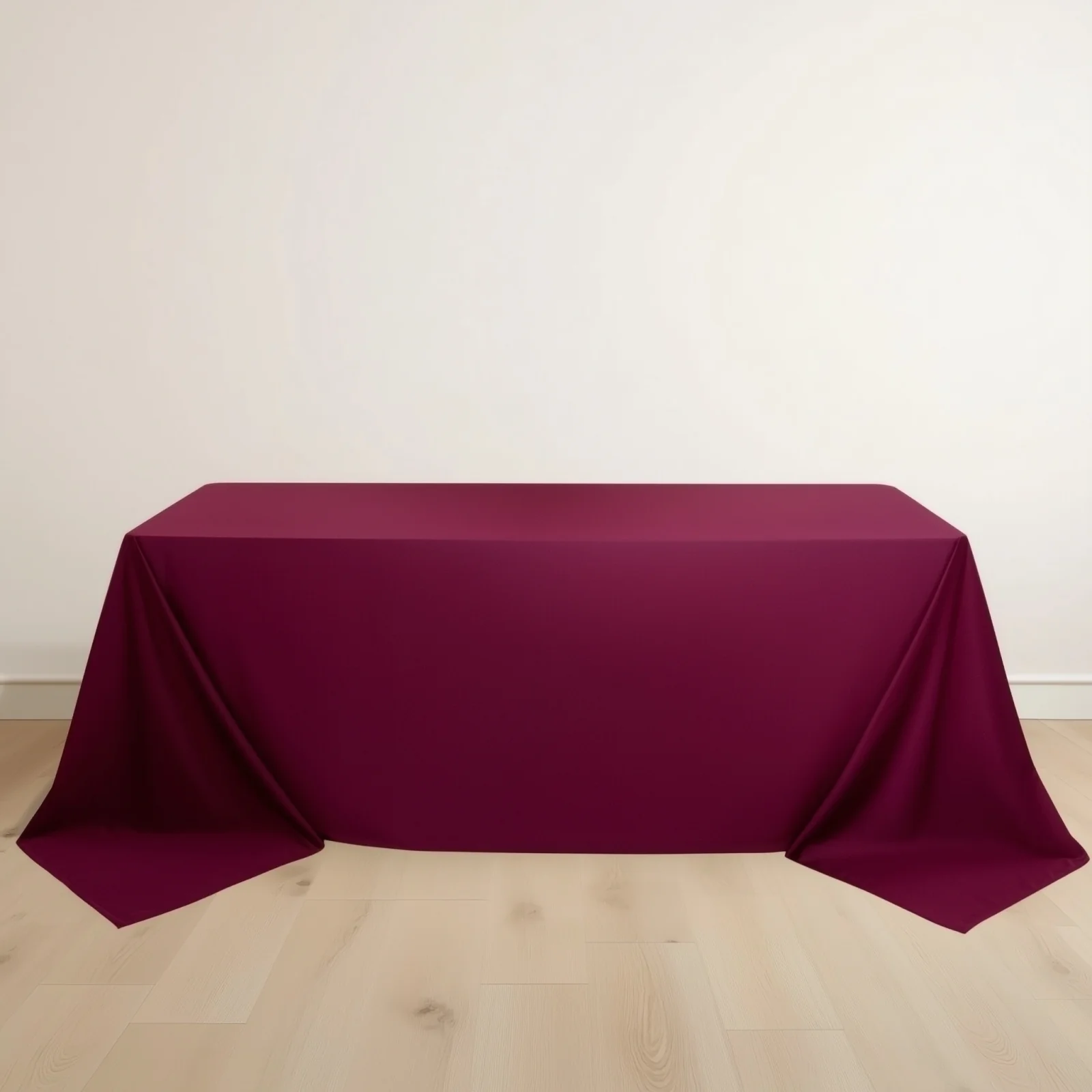 Scuba Rectangular Tablecloth 90"x132" Burgundy - Seamless Table Cover