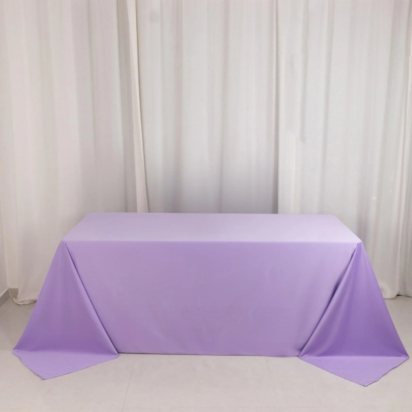 Scuba Rectangular Tablecloth 90"x132" Lavender Lilac - Seamless Table Cover