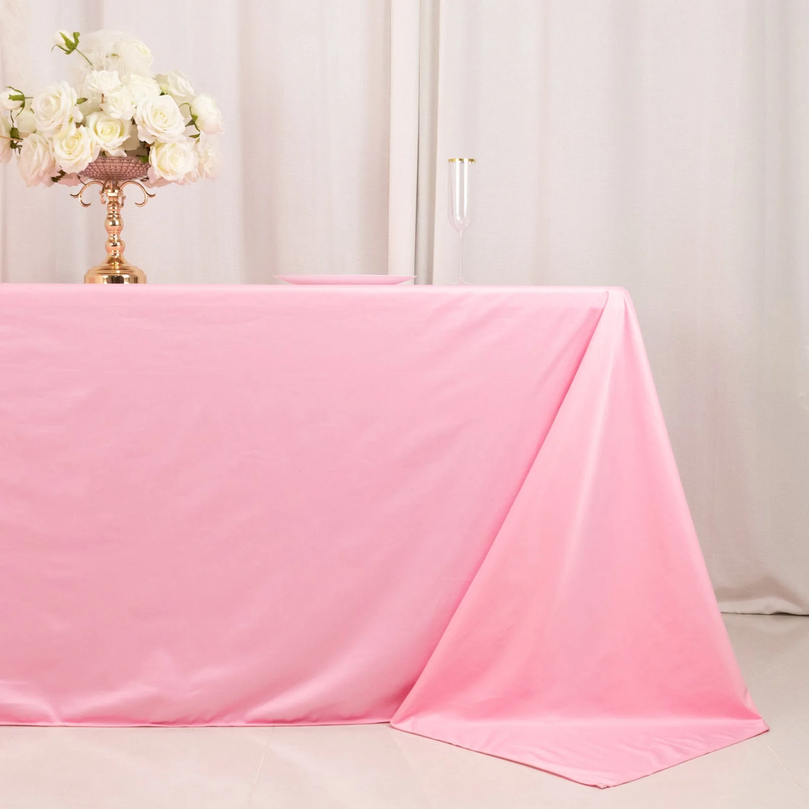 Scuba Rectangular Tablecloth 90"x132" Pink - Seamless Table Cover - Image 2