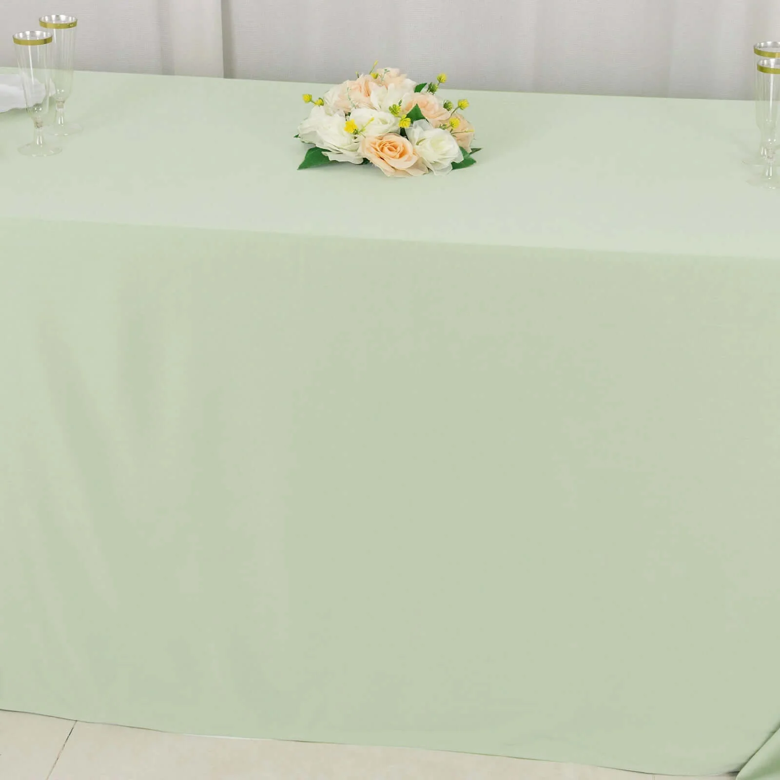 Scuba Rectangular Tablecloth 90"x132" Sage Green - Seamless Table Cover - Image 12
