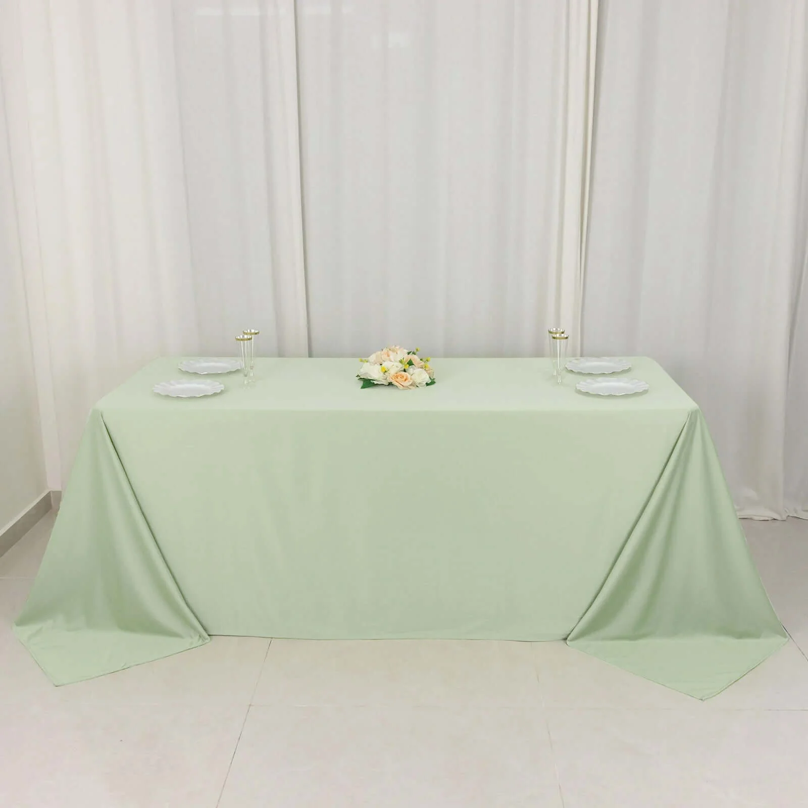Scuba Rectangular Tablecloth 90"x132" Sage Green - Seamless Table Cover - Image 16