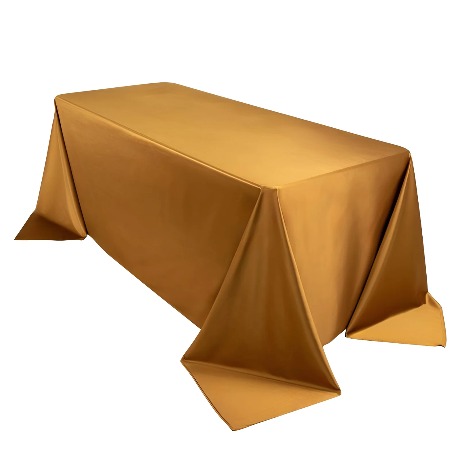 Scuba Rectangular Tablecloth 90"x132" Shimmer Gold - Wrinkle Free & Stain Resistant Seamless Table Cover - Image 3