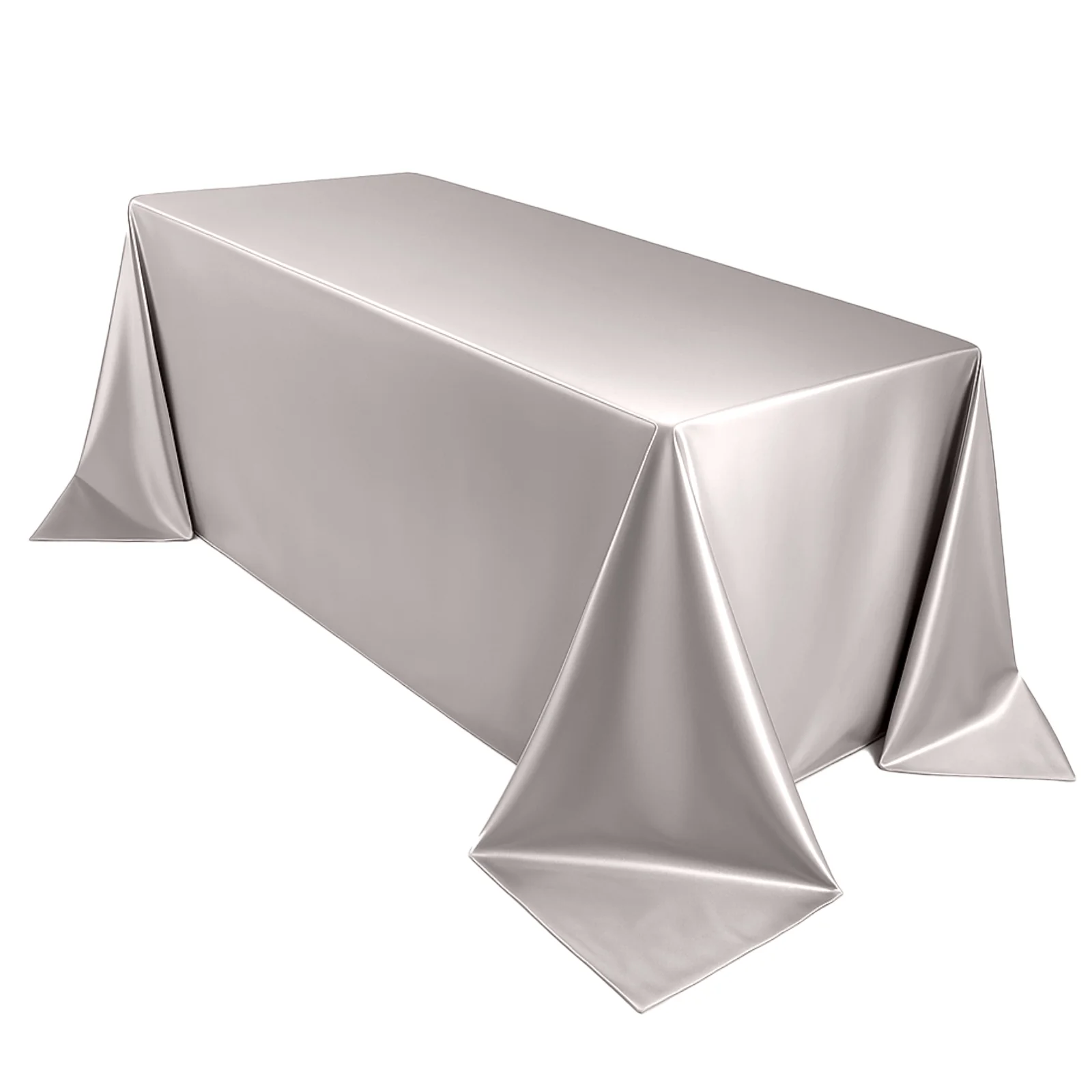 Scuba Rectangular Tablecloth 90"x132" Shimmer Silver - Seamless & Wrinkle Free Table Cover - Image 3