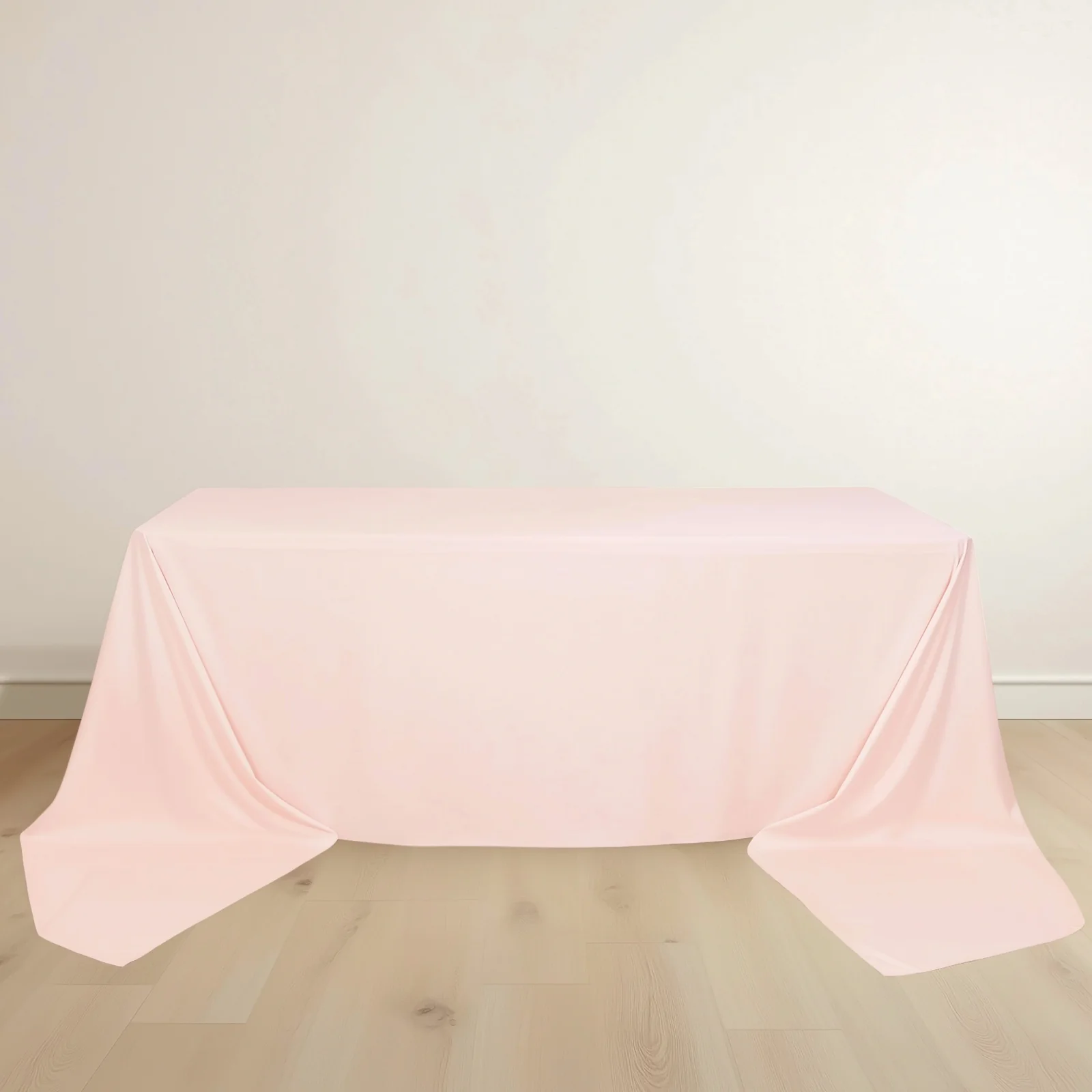 Scuba Rectangular Tablecloth 90"x156" Blush - Seamless & Wrinkle Free Table Cover